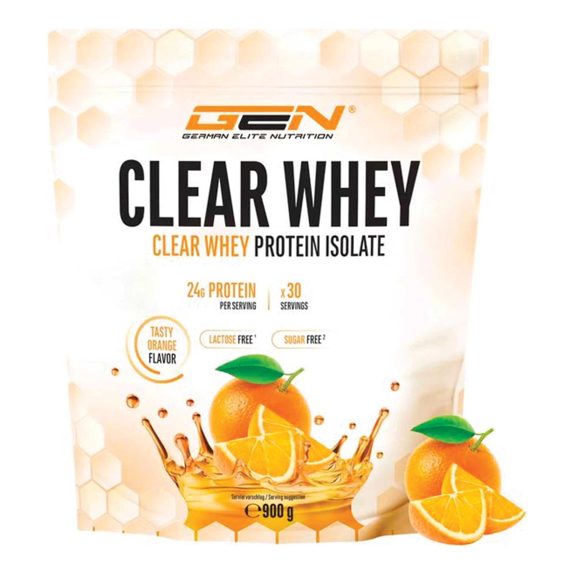 Clear Whey Isolaat | Eiwitshake - Proteïne Ranja - Orange / Sinaasappel smaak | 30 Servings | 900 g | 24g proteïne per serving | Verfrissend proteïne shake