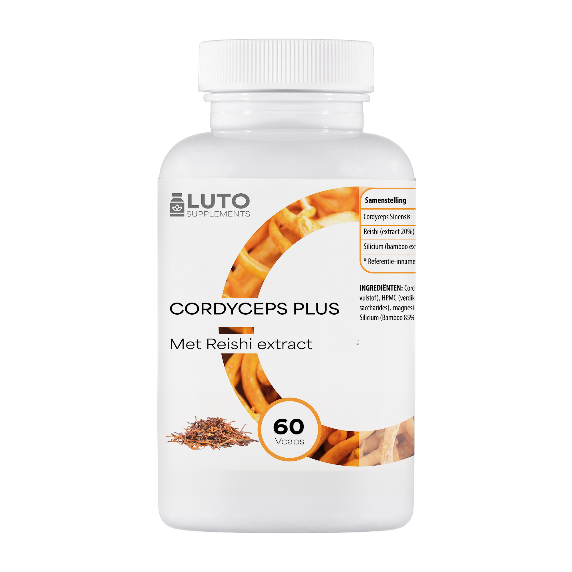 Cordyceps Sinensis Plus | Met Reishi & Silicium Extract | 60 Vegetarische capsules | LUTO Supplements