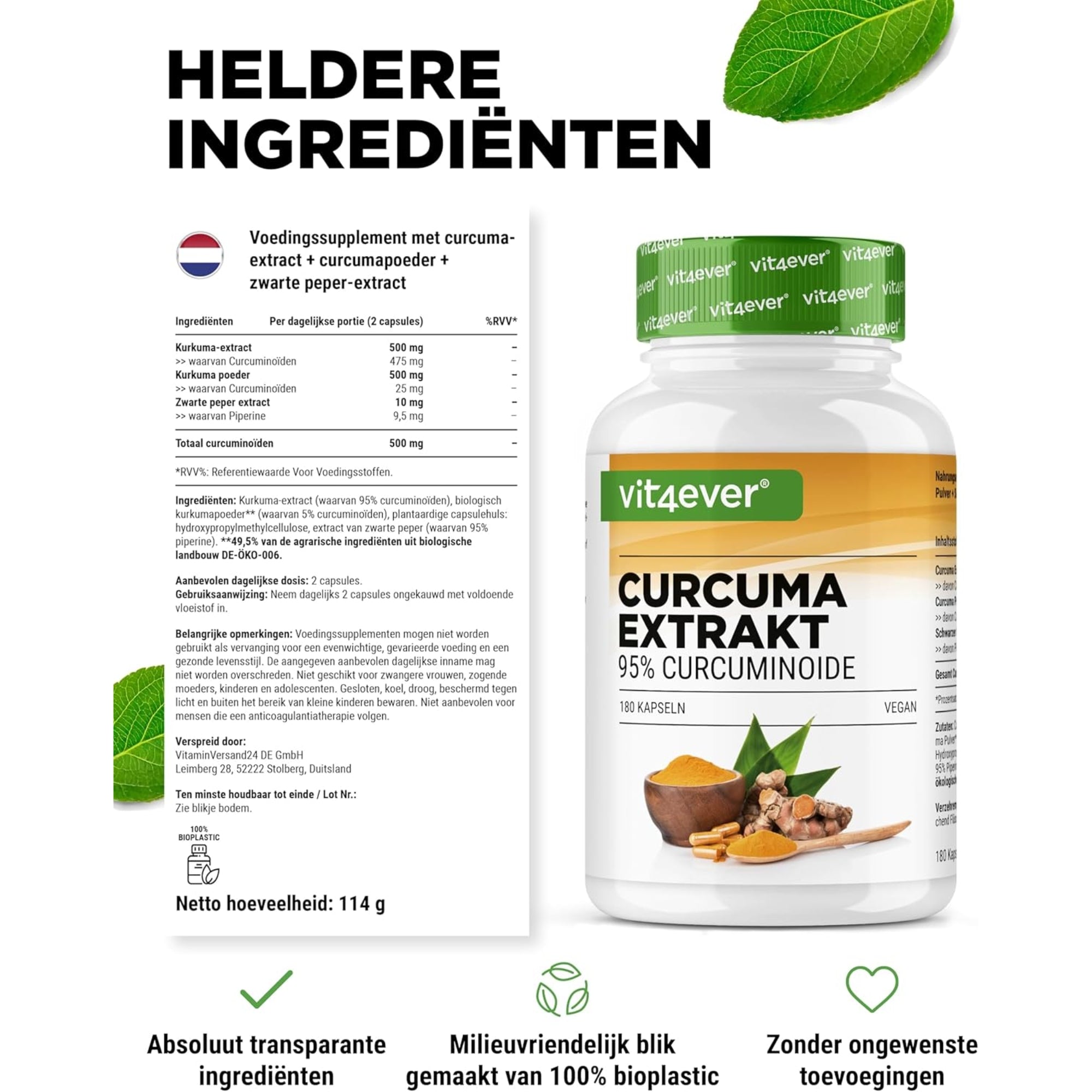 Kurkuma extract intens voedingswaarde Vit4ever