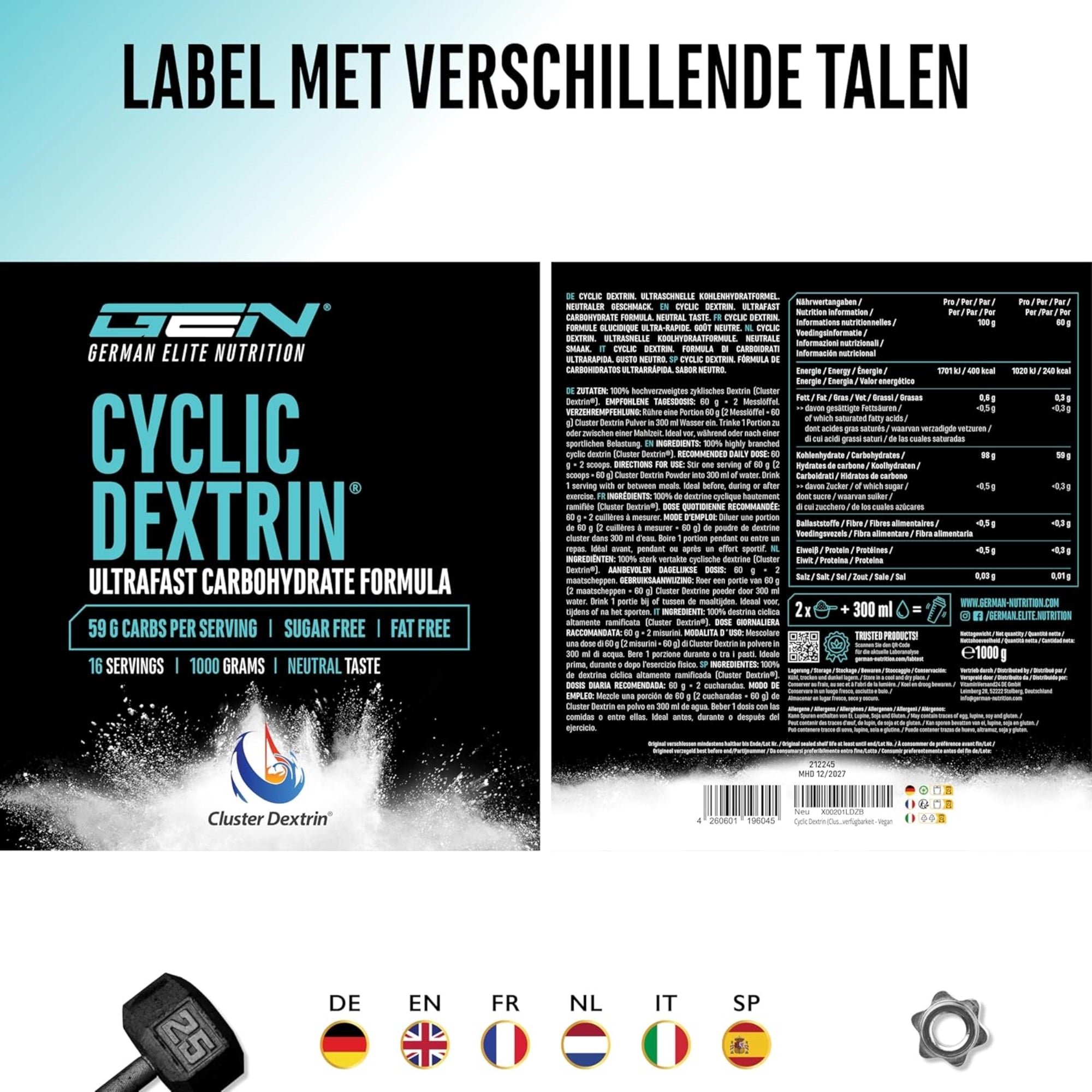 Cyclic dextrin meertalig label GEN
