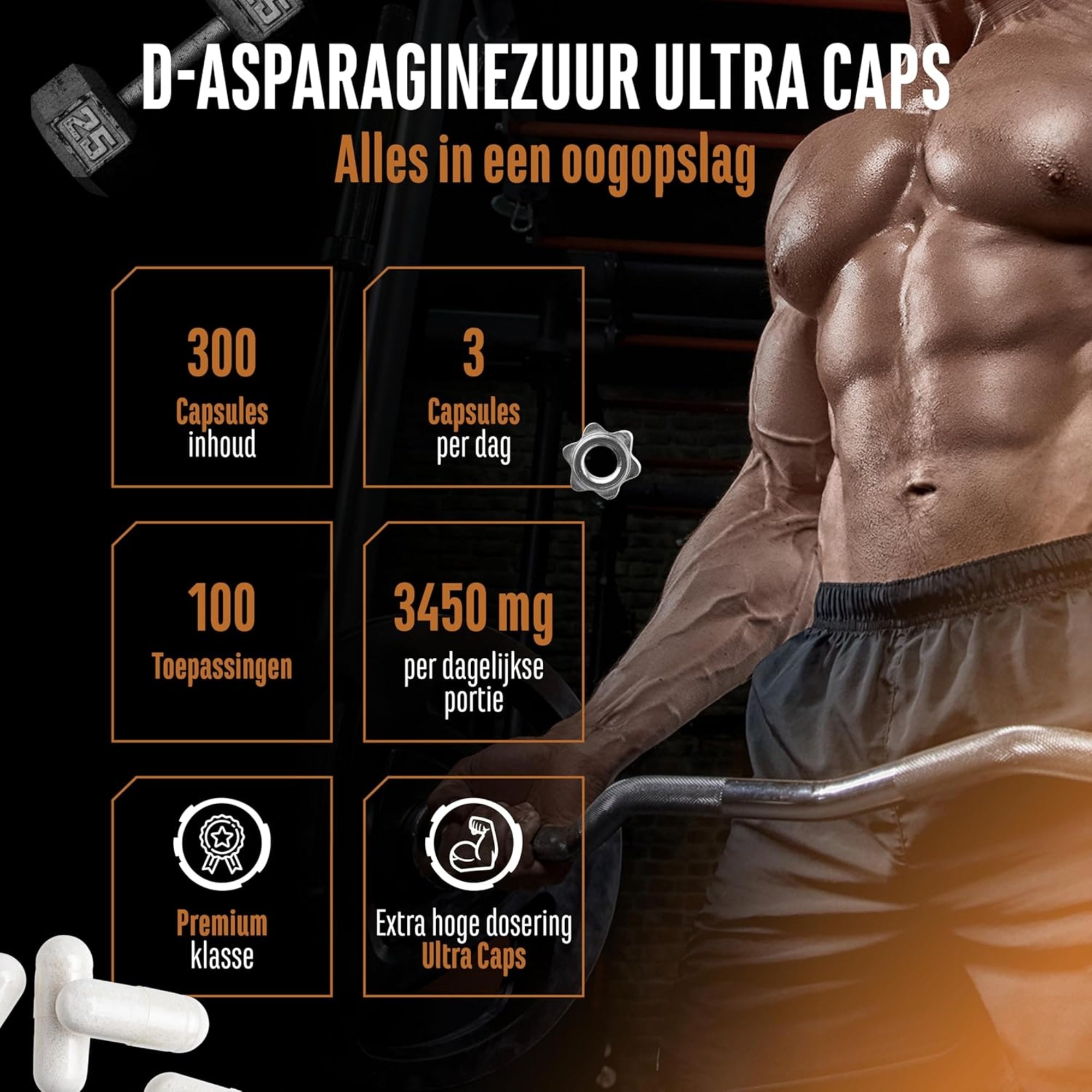 D-Asparaginezuur | 300 capsules | German Elite Nutrition