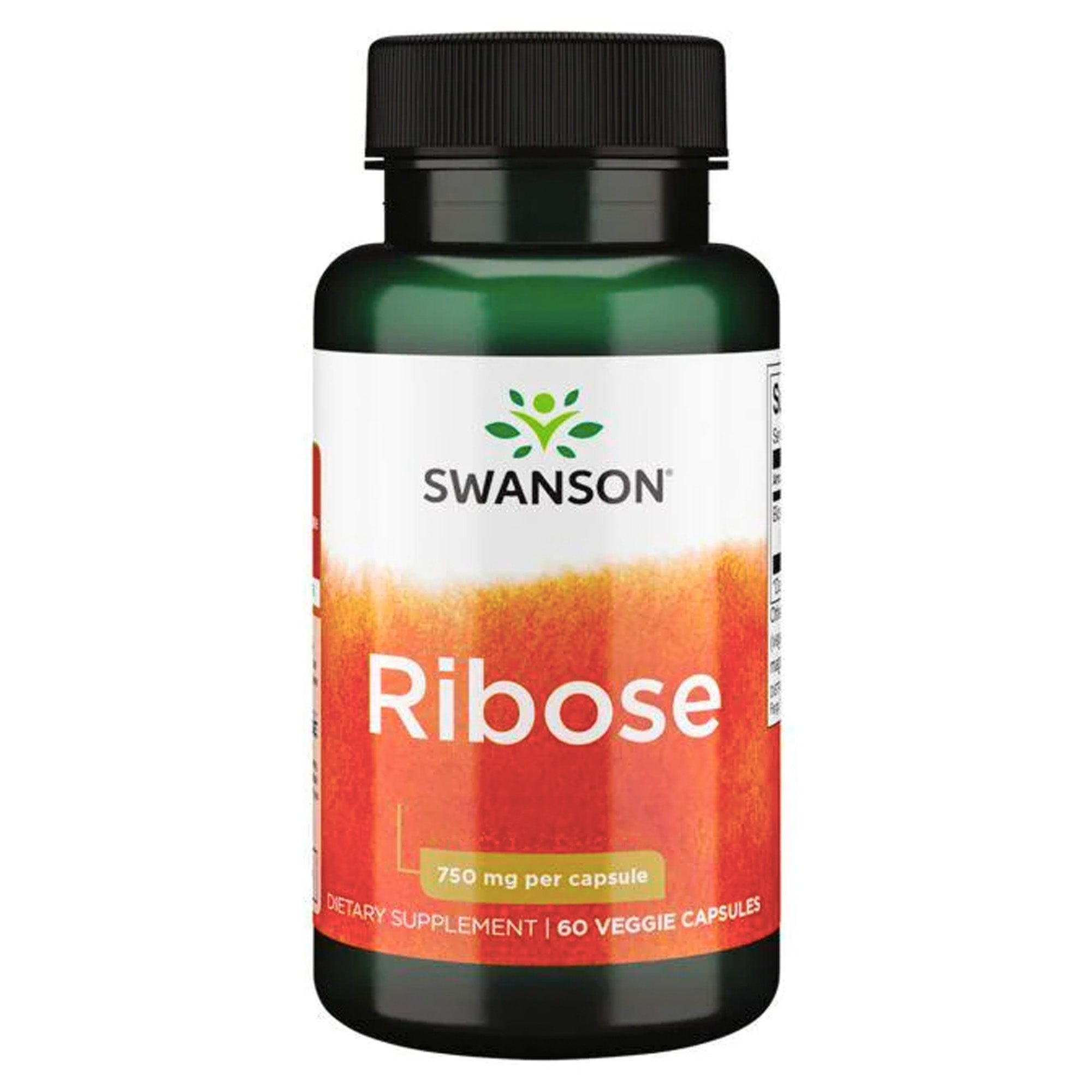 Swanson D-Ribose | BioEnergy Ribose® 750mg | Energie Ondersteuning | 60 Veg Caps