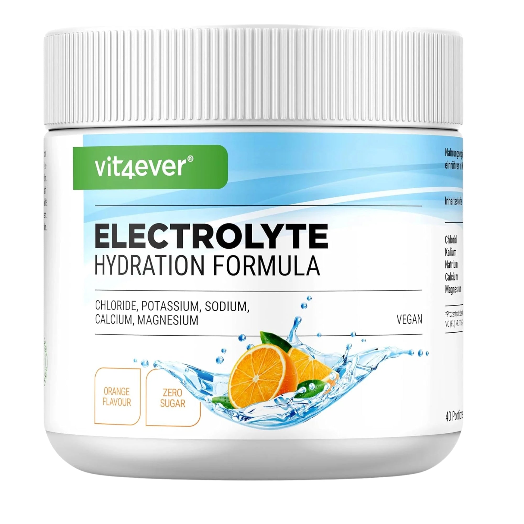 Elektrolyten hydratatie poeder orange smaak vit4ever