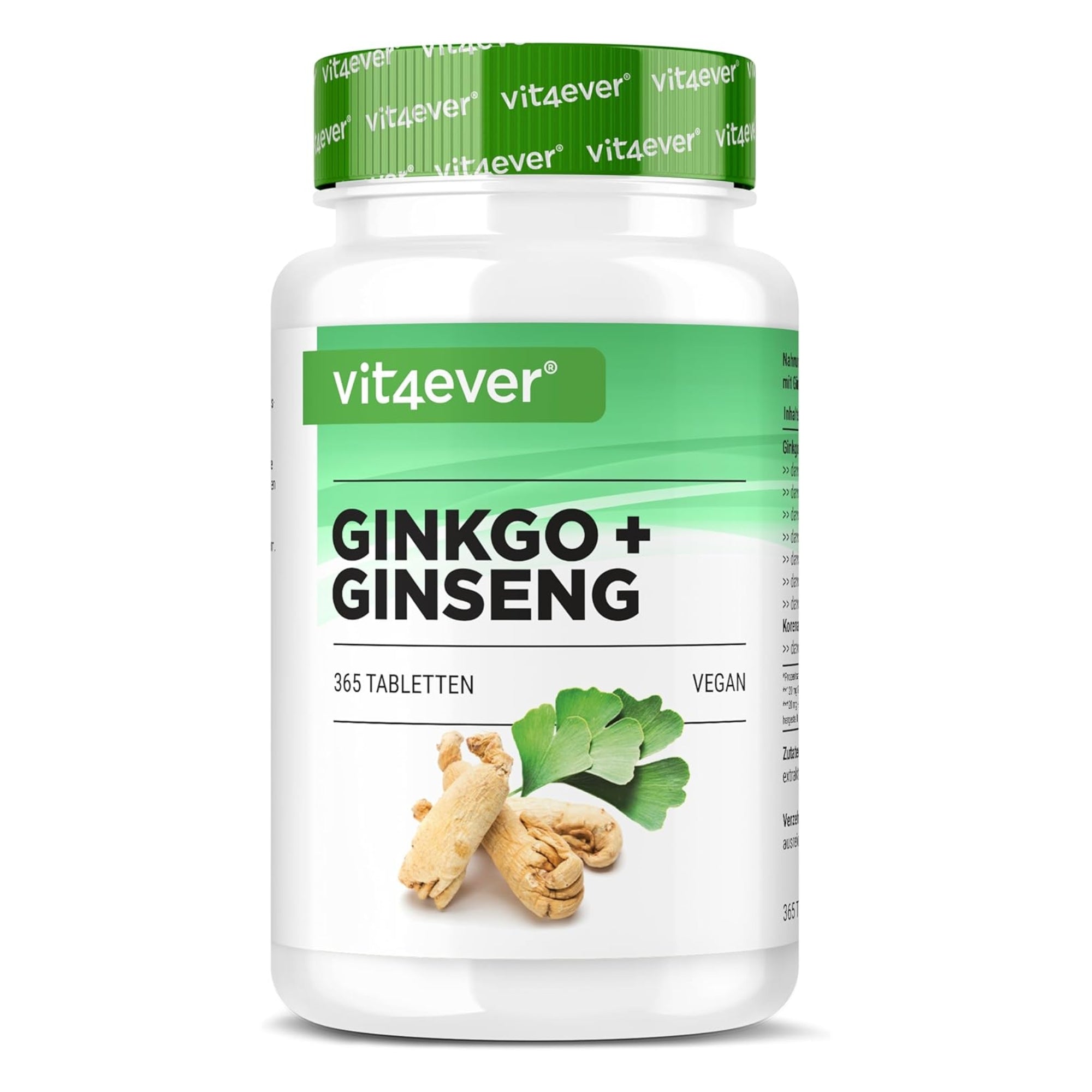 Ginkgo + Ginseng extract 50:1 | 365 tabletten | Vit4ever
