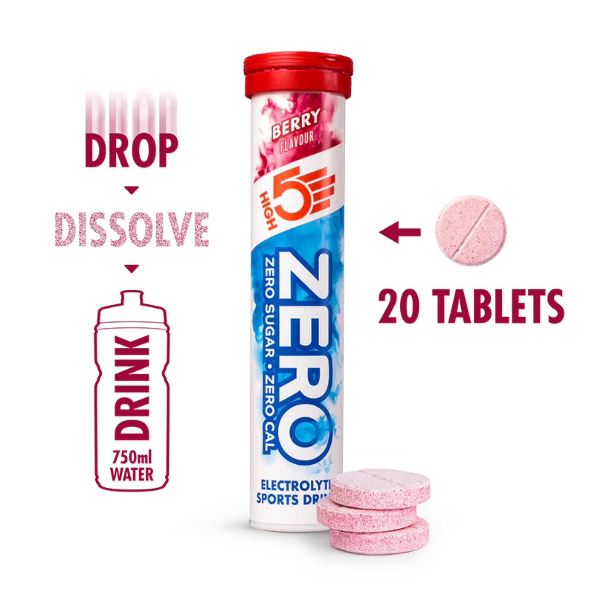 ZERO Elektrolyten bruistabletten Mixed Flavours | 3 x 20 tabletten | HIGH5
