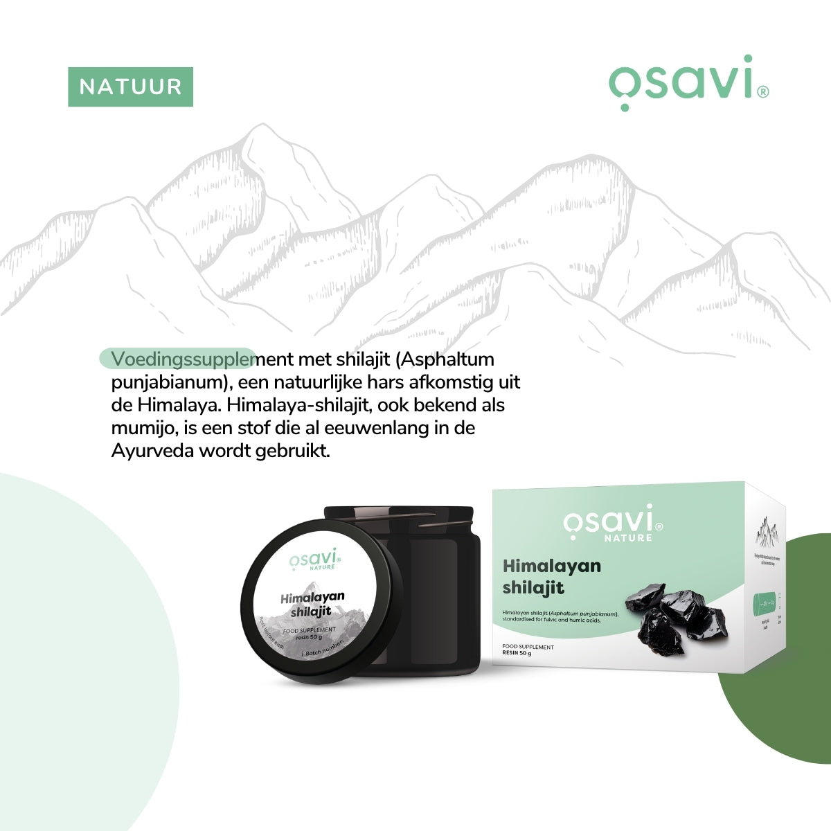 Himalaya Shilajit (Asphaltum punjabianum) 500mg | 25g | Osavi