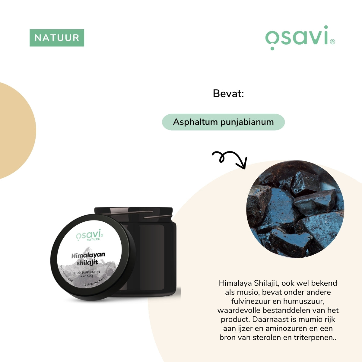 Himalaya Shilajit (Asphaltum punjabianum) 500mg | 25g | Osavi