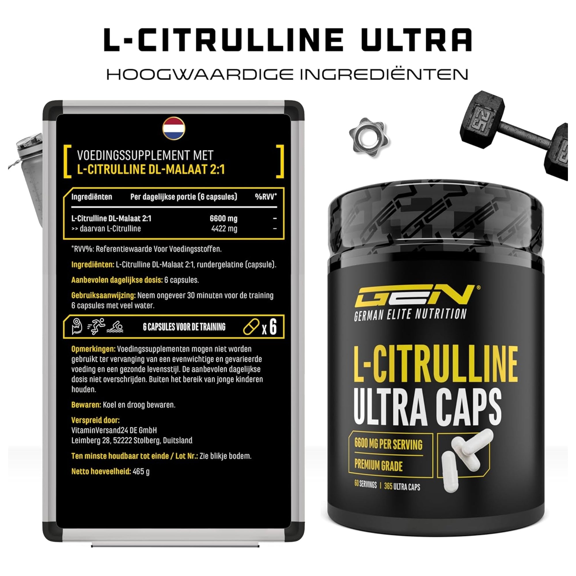 GEN | L-Citrulline Ultra Caps 6600mg | 365 capsules | German Elite Nutrition
