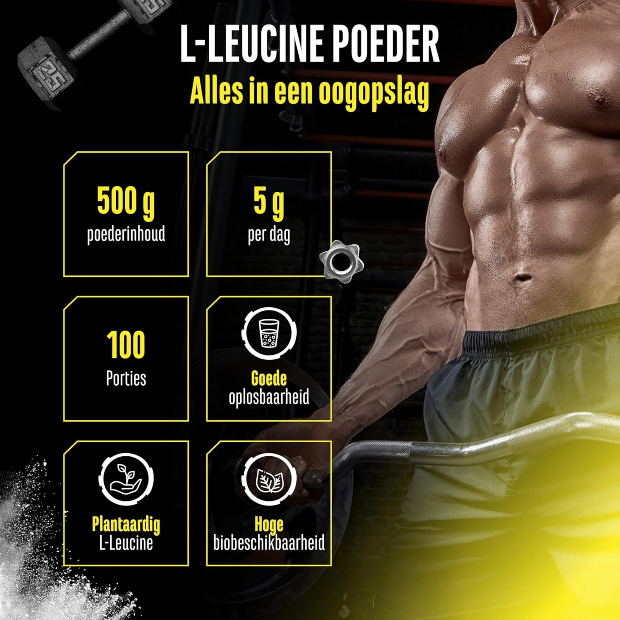 L-Leucine poeder 5000mg | 500g | GEN