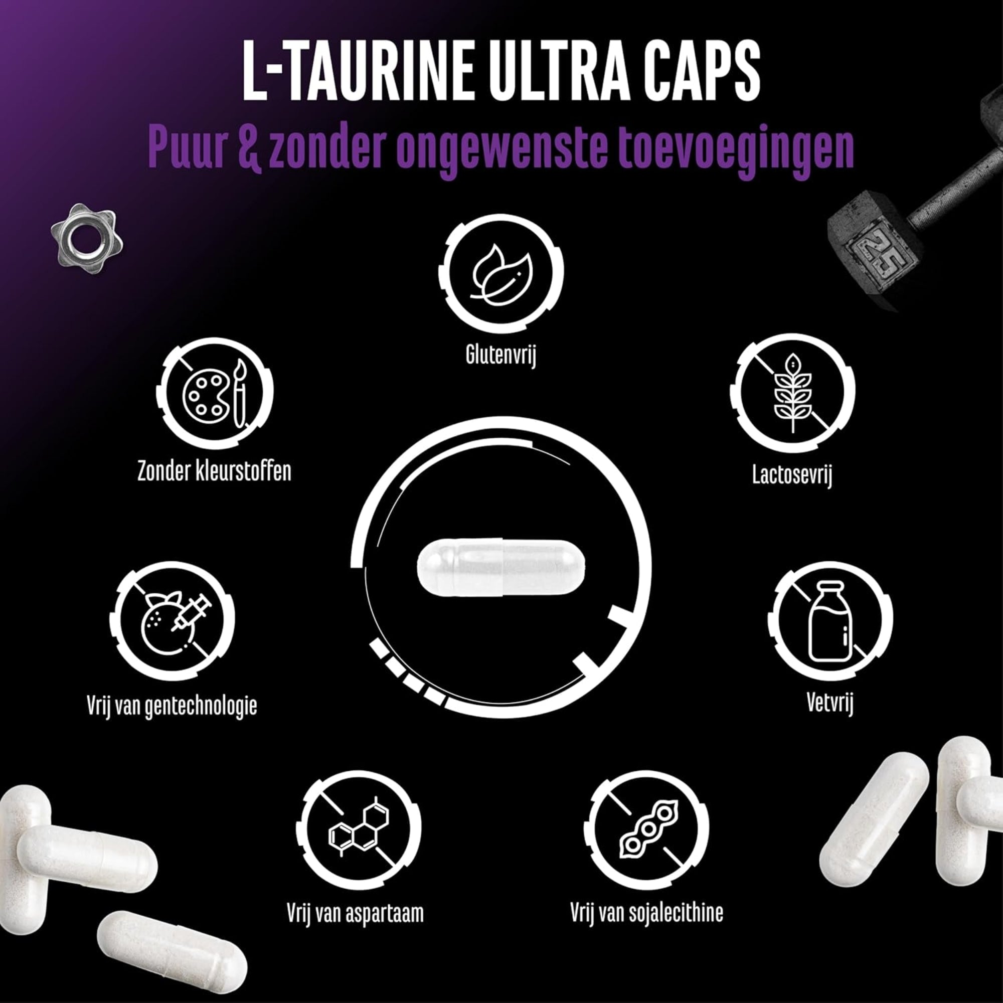 L-Taurine Ultra Caps 1500mg | 365 capsules | GEN