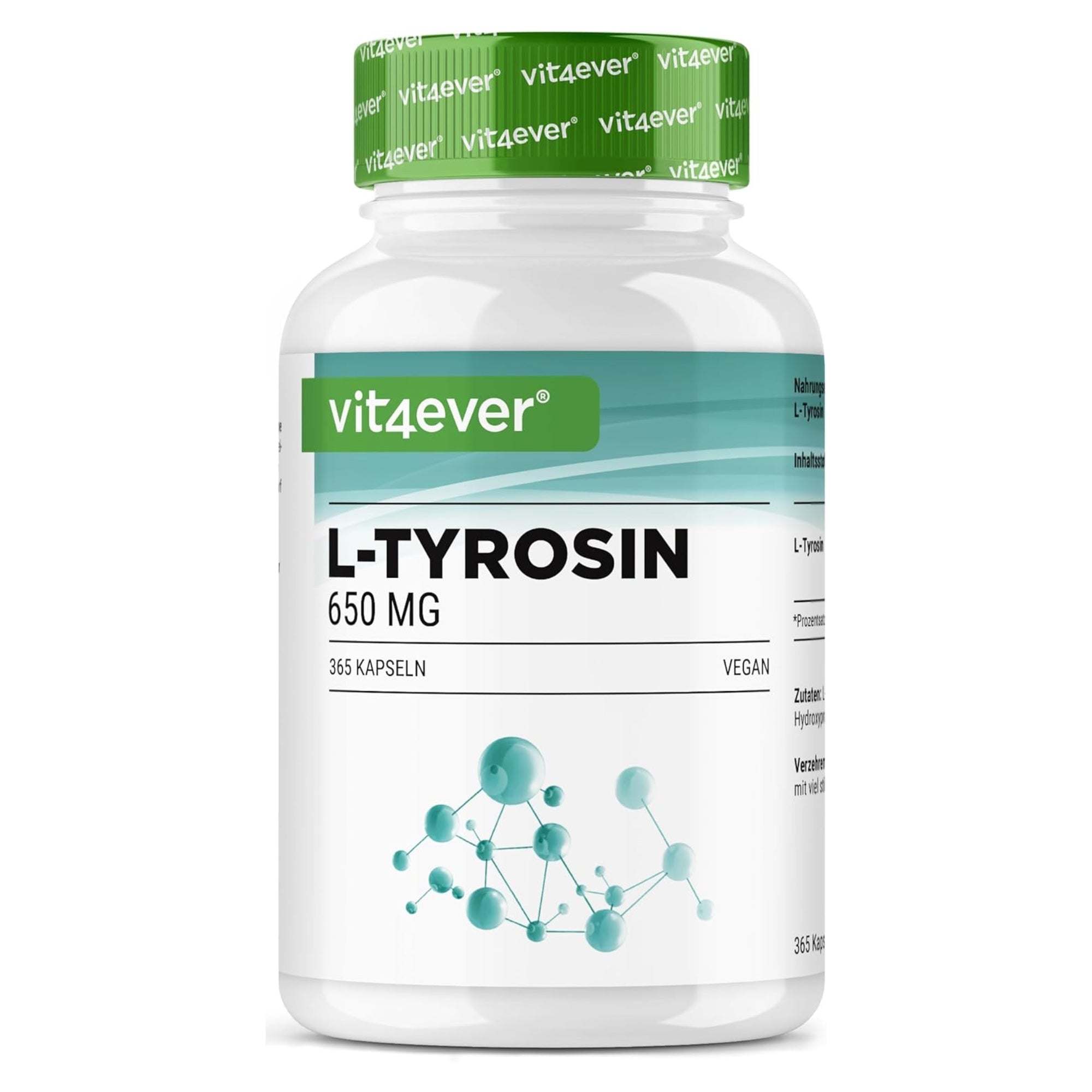 L-Tyrosine 650mg | 240 of 365 capsules | Vit4ever