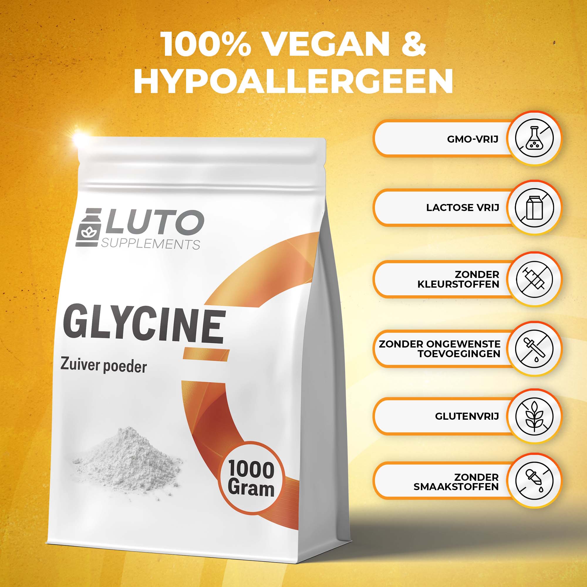 Glycine Poeder (100% puur aminozuur) | 1000g | LUTO Supplements