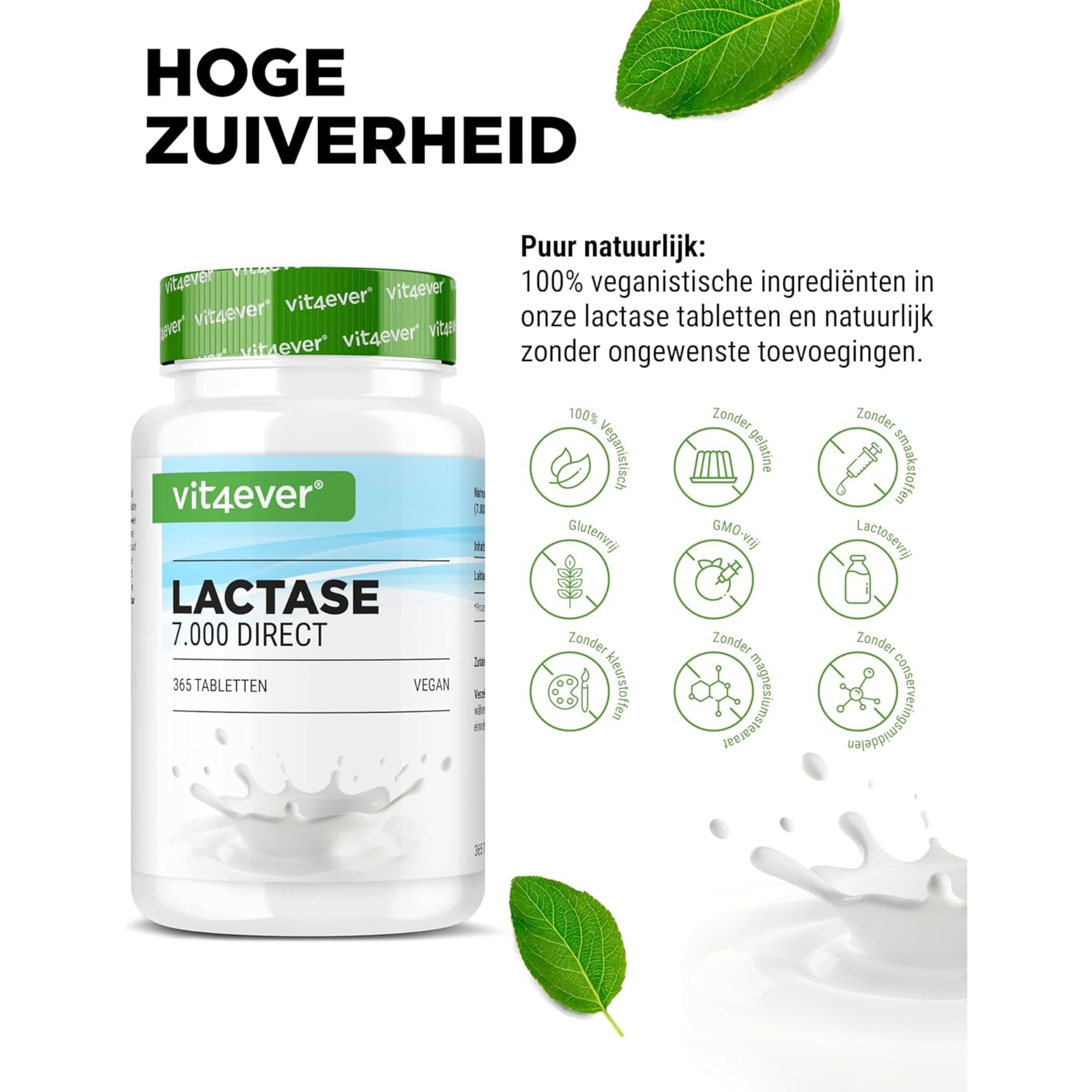 Lactase 7.000 FCC (Direct) | 180 of 365 tabletten | Vit4ever
