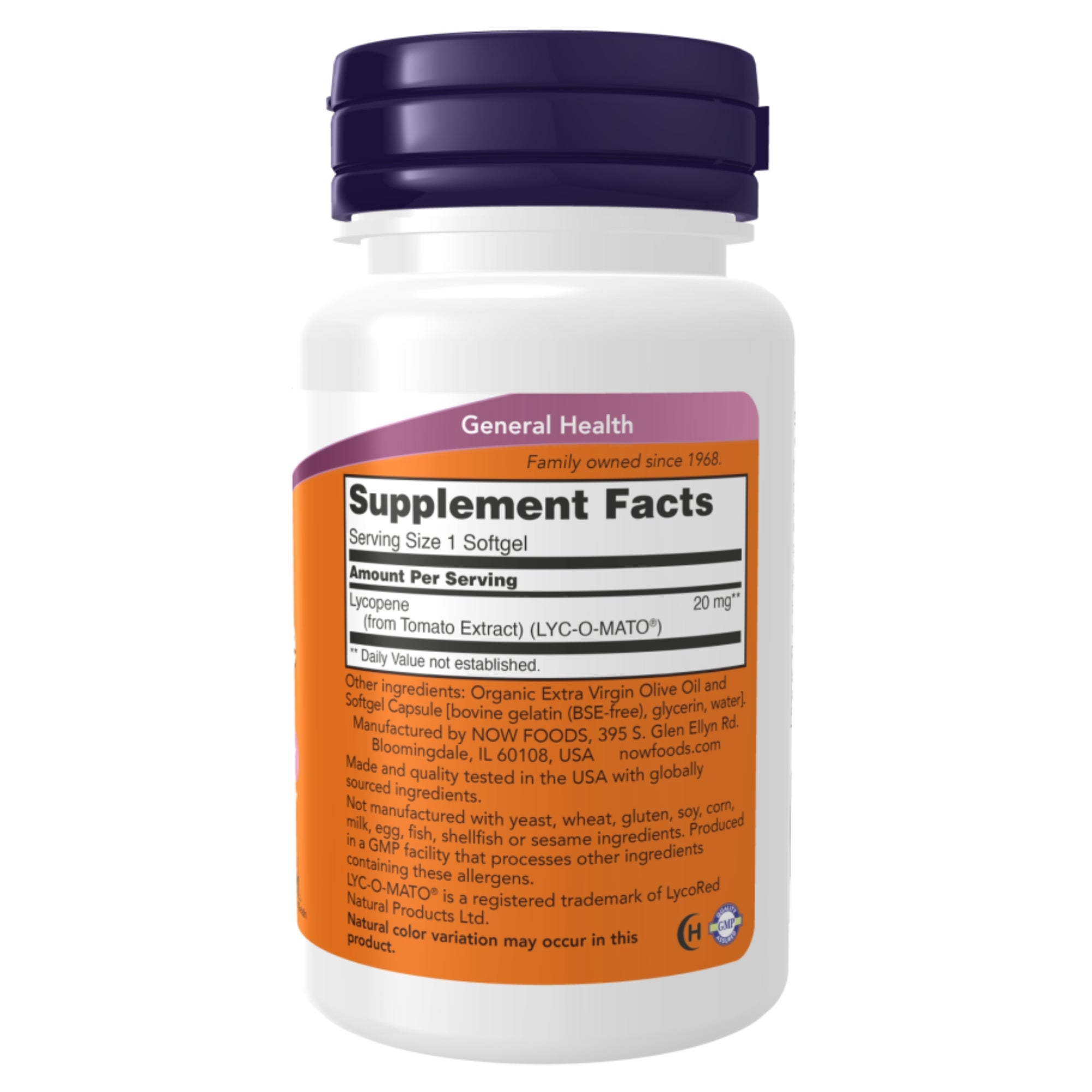 Lycopene 20 mg | 50 softgels | Tomatenextract | NOW® Foods