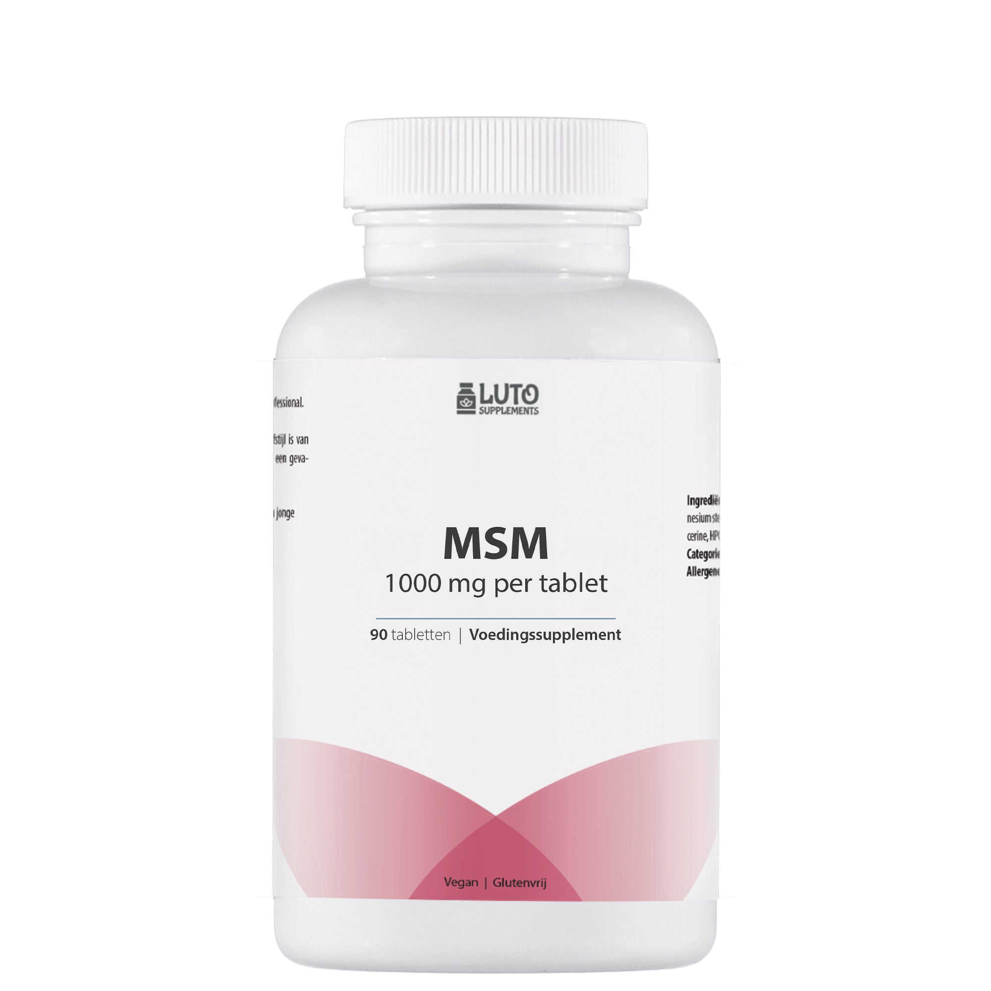 MSM 1000 mg - Methyl Sulfonyl Methaan - Botten & Gewrichten* - 90 tabletten - zonder toevoegingen - 3 maanden voorraad - Natuurlijke vorm organisch zwavel - veganistisch - Luto Supplements