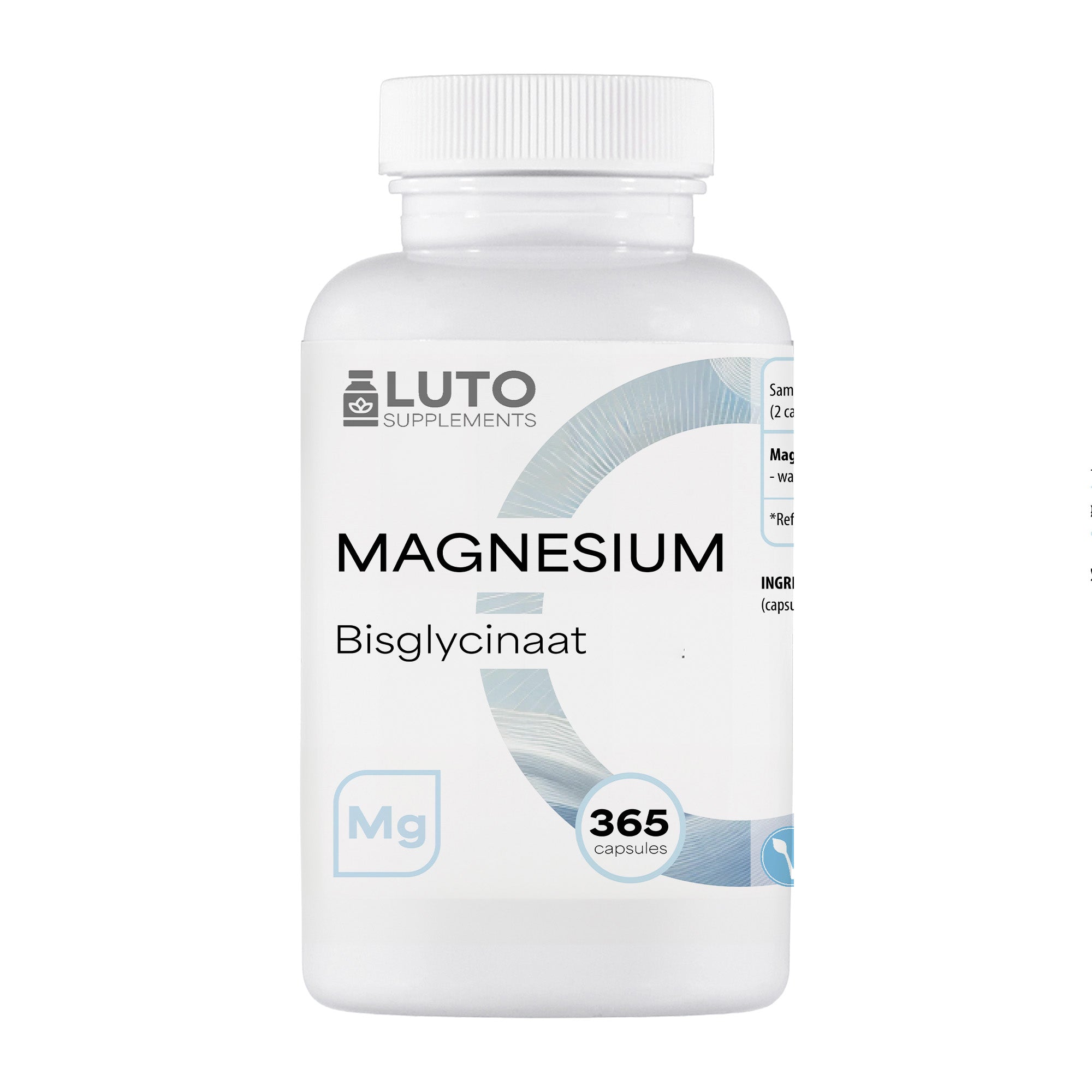 LUTO Supplements Magnesium Bisglycinaat – premium kwaliteit magnesium supplement met 365 capsules voor optimale spier- en energieondersteuning.