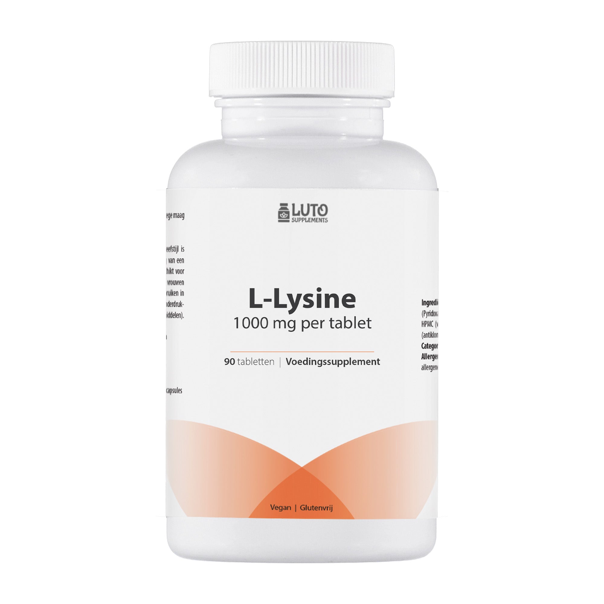 L-Lysine | 1000 mg per tablet | 90 tabletten | Zonder ongewenste toevoegingen | Hoog gedoseerd | Veganistisch | Luto Supplements