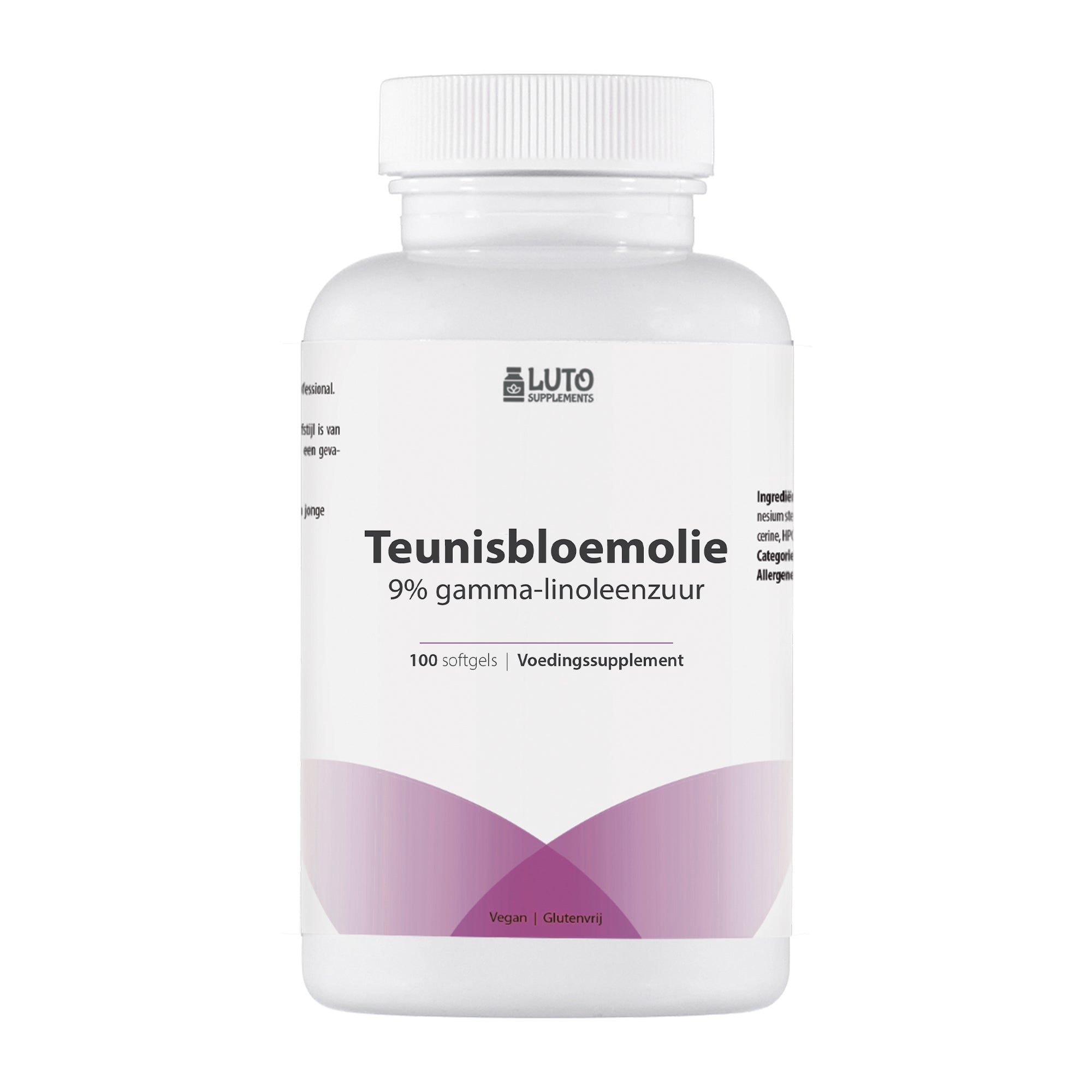 Teunisbloemolie | 1000mg | Premium: 9% gamma-linoleenzuur GLA | 100 softgels | Ondersteunt een normale menstruatie* | Luto Supplements