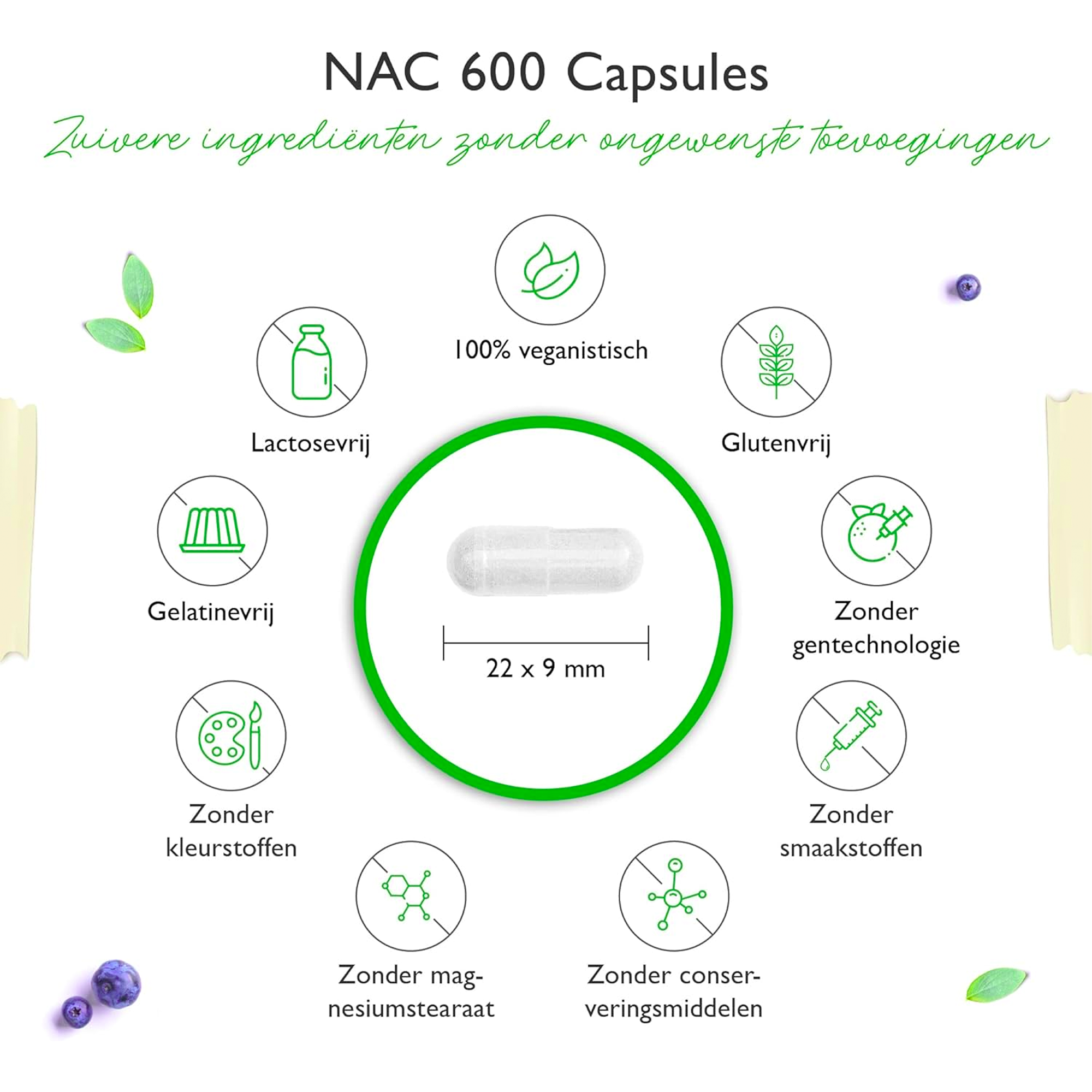 NAC | N-Acetyl L-Cysteïne 180 capsules | 600 mg | 6 maanden voorraad | Veganistisch | Hoog gedoseerd | Vit4ever