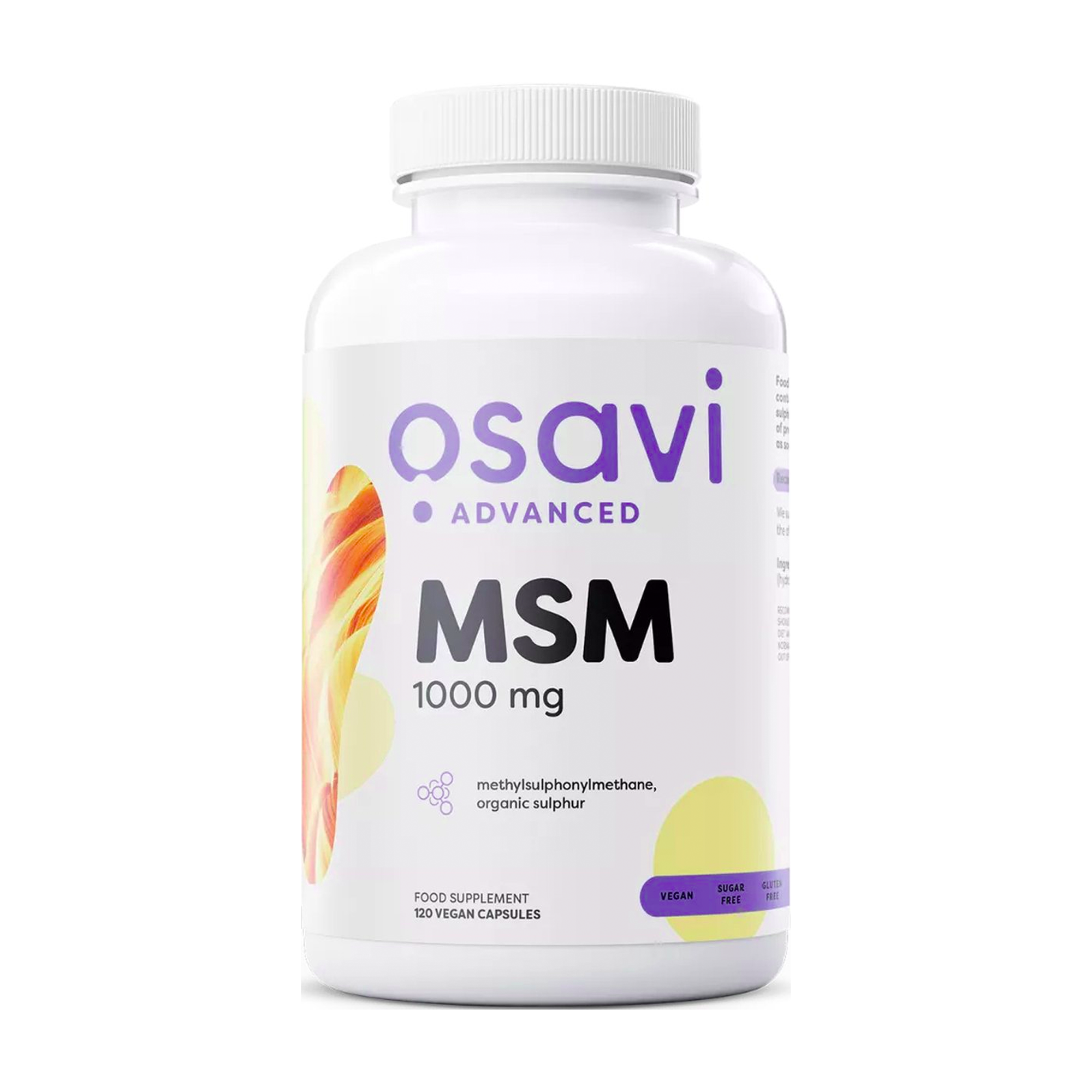 MSM | Methyl Sulfonyl Methaan | 2000mg | 120 Vegan Capsules | Osavi