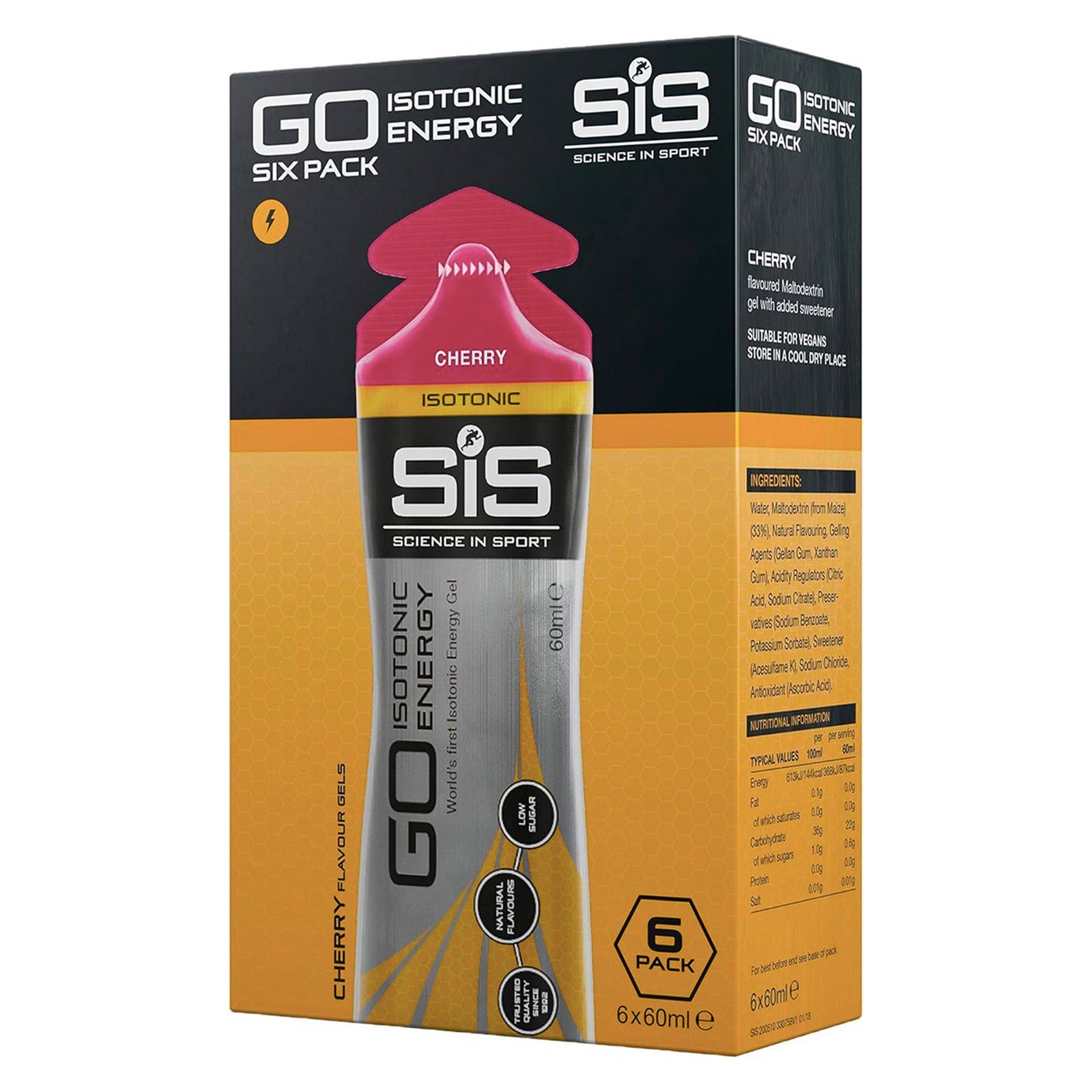 Science in Sport | SiS Go Isotonic Energygel | Energie gel | Isotone Sportgel | Cherry Smaak | 6 x 60ml