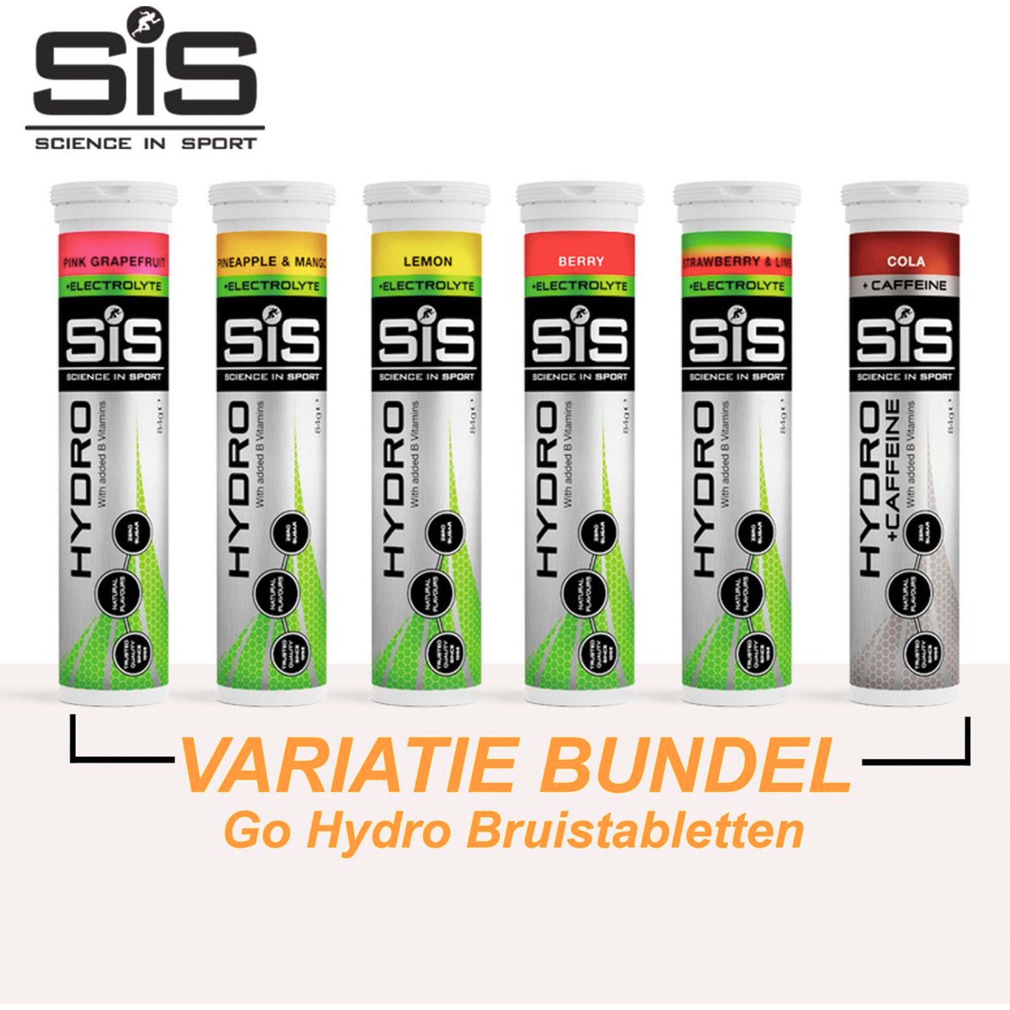SiS Go Hydro Bruistabletten | 6-pack Mixed | Lemon, Cola, Pineapple & Apple, Strawberry & Lime, Berry en Grapefruit Smaak
