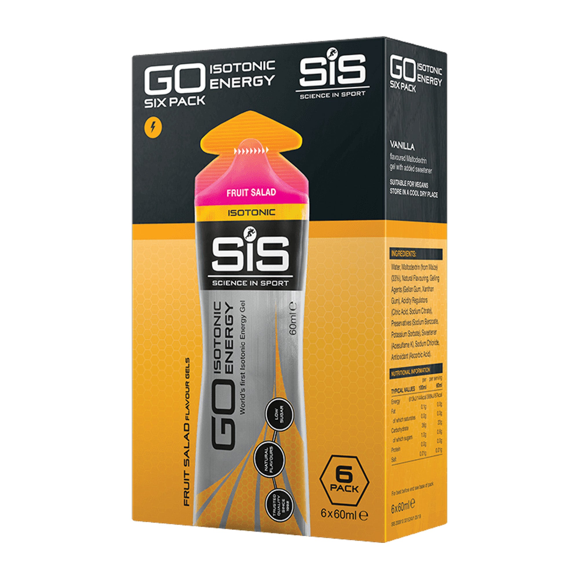 SiS Energygel Go Isotonic | Energie gel | Isotone Sportgel | Fruit salad | 6 x 60ml