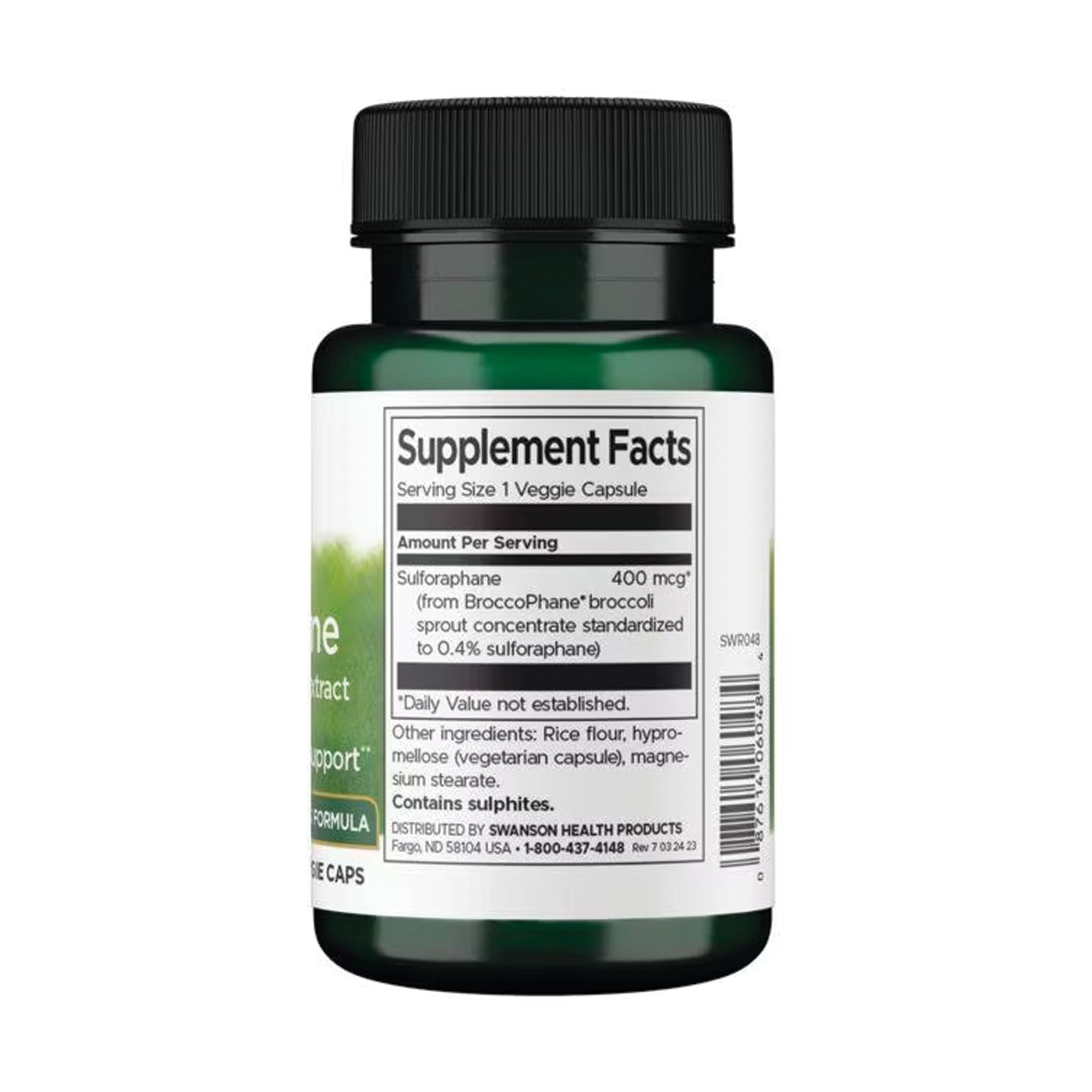 Swanson | Sulforafaan/ Sulforaphane uit Broccoli | 100% Natuurlijk | BroccoPhane® 20:1 Extract | 60 Vegetarische Capsules