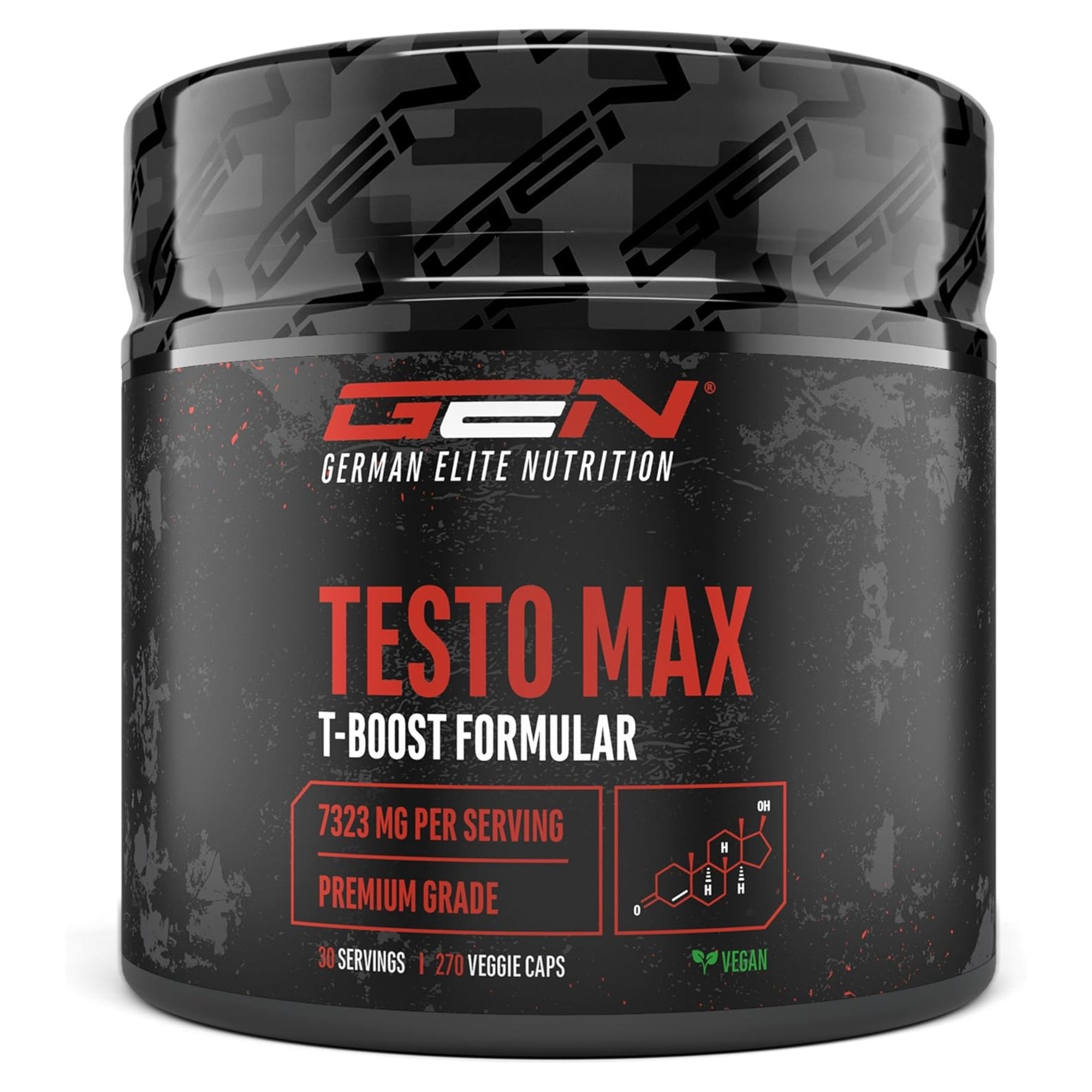 Testosterone Booster / Testo MAX | 270 capsules | Extra sterk: Hoog gedoseerd met 7320 mg | German Elite Nutrition