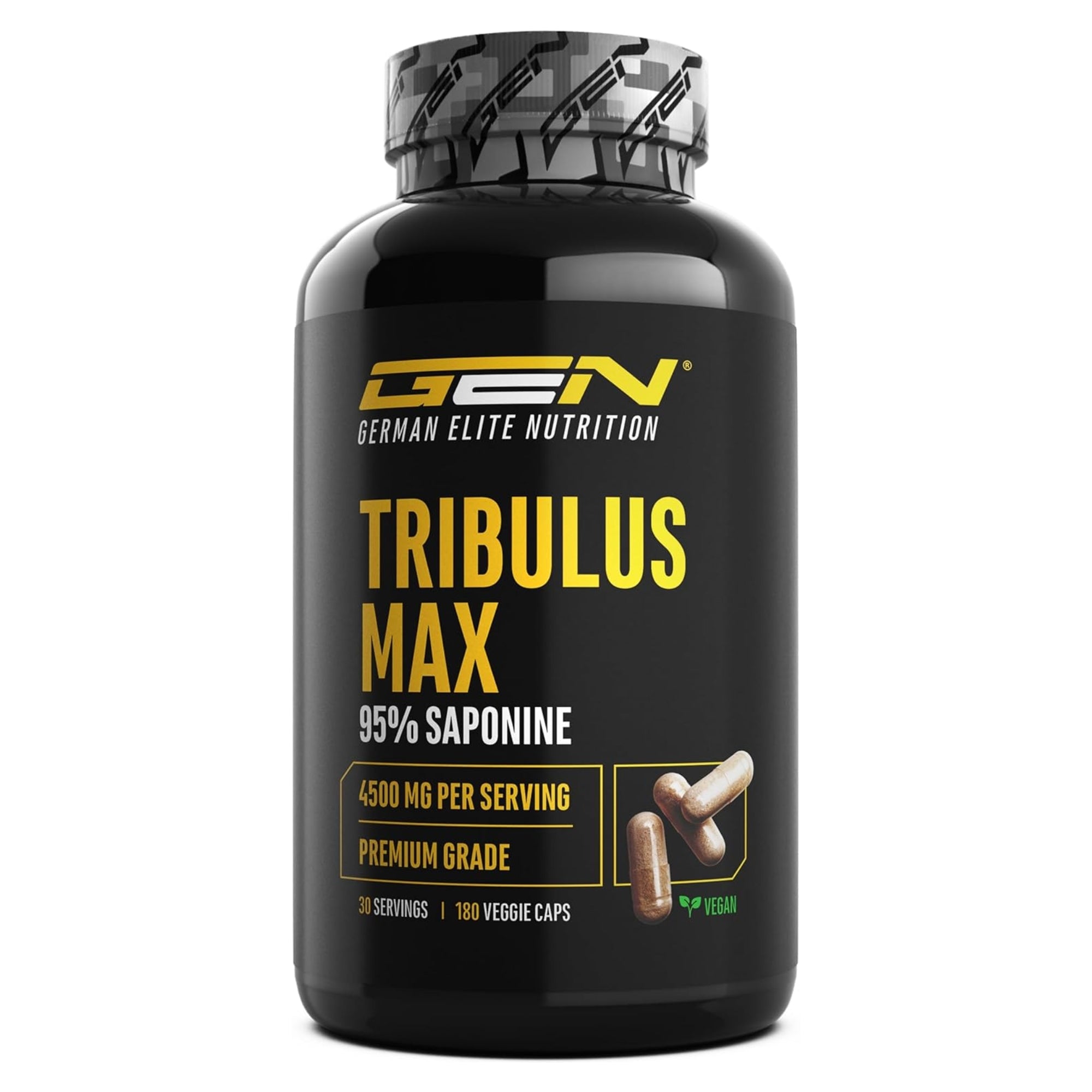 Tribulus Max | 180 capsules | hoge dosering met 4500 mg per dagelijkse dosis | 95% saponines | zuiver tribulus terrestris extract 10:1 | German Elite Nutrition