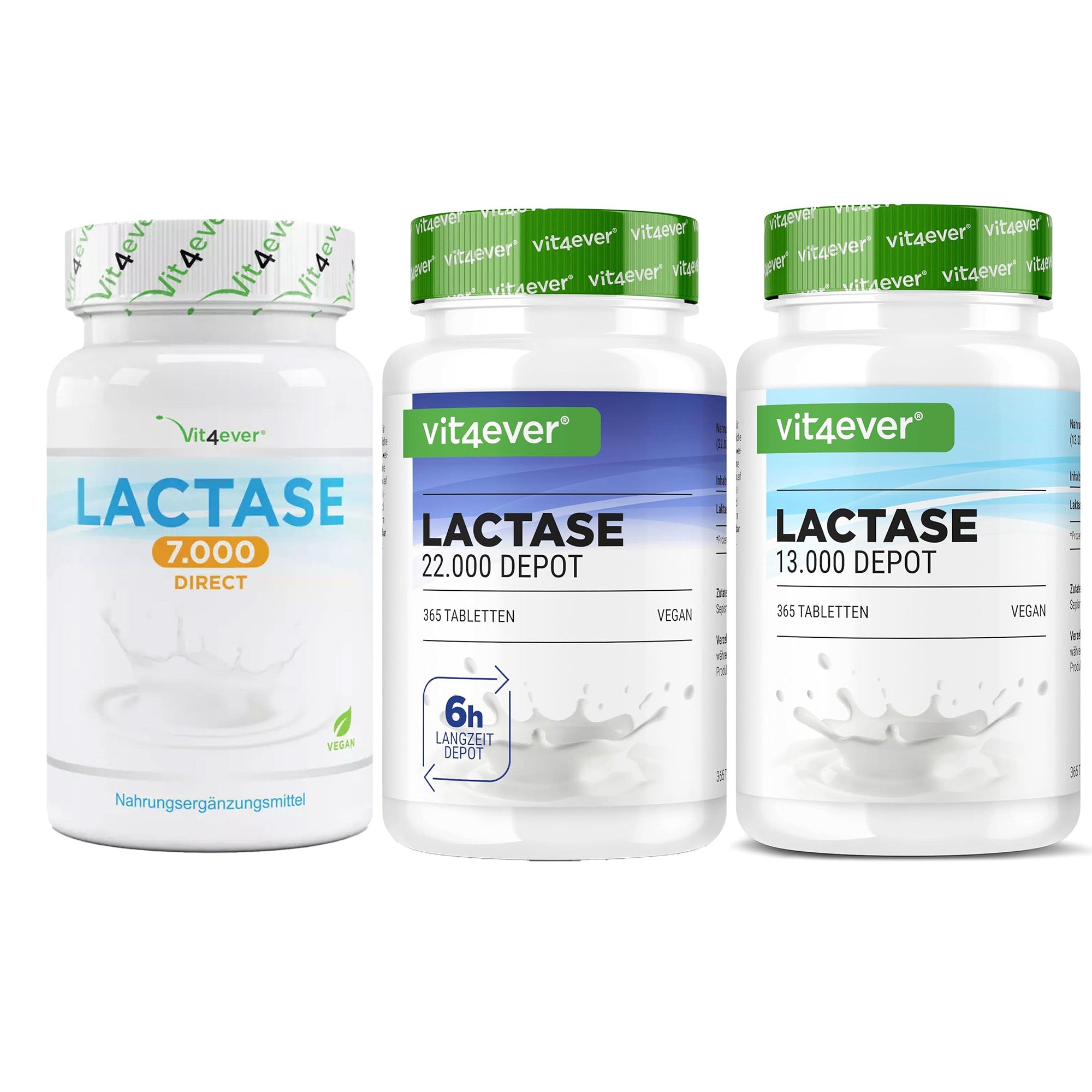 Lactase Supplementen 7.000, 13.000 en 22.000 FCC | 120 en 365 tabletten | Vit4ever