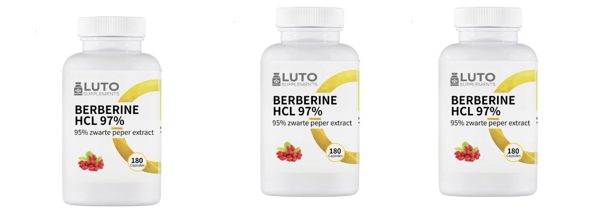 Berberine HCL 97% + Zwarte peper extract | 180 Vegan Capsules | LUTO Supplements