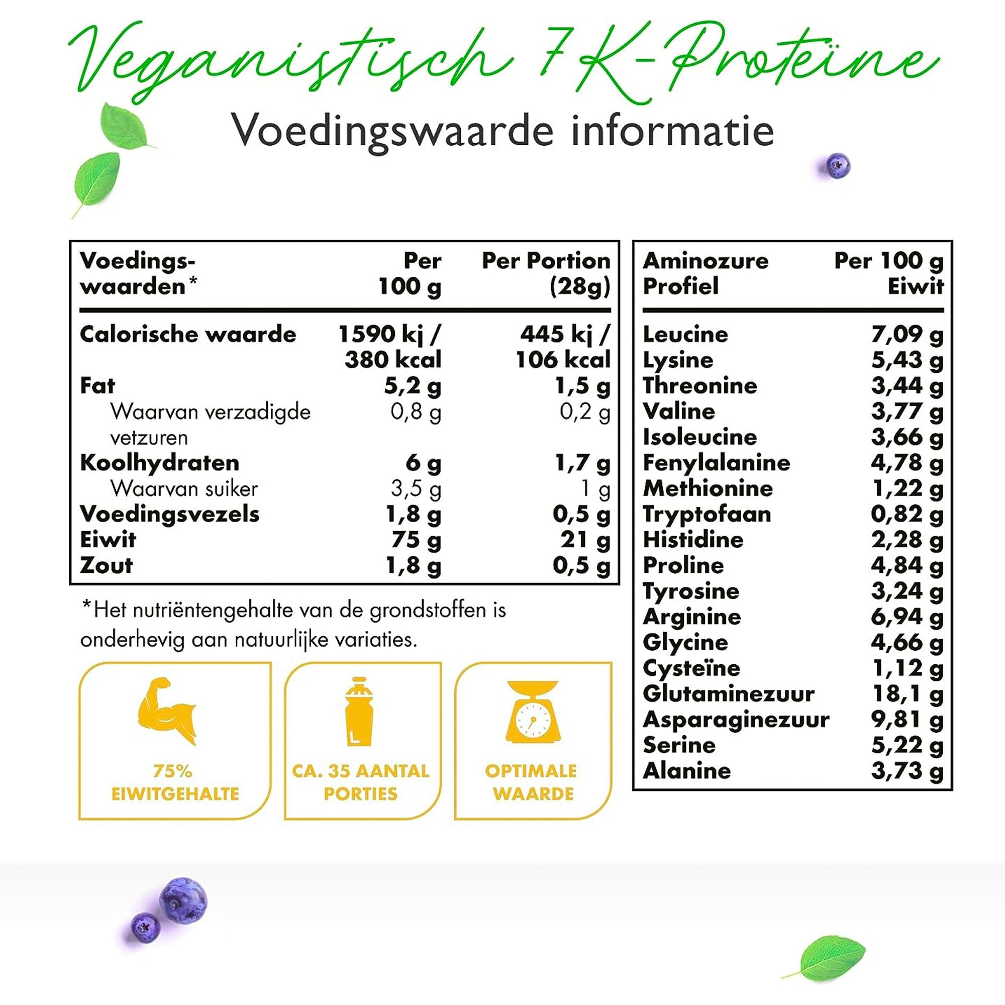 Vegan proteïne poeder 7k | cookies & cream smaak | 1kg | 7 veganistische eiwitbronnen | Vit4ever