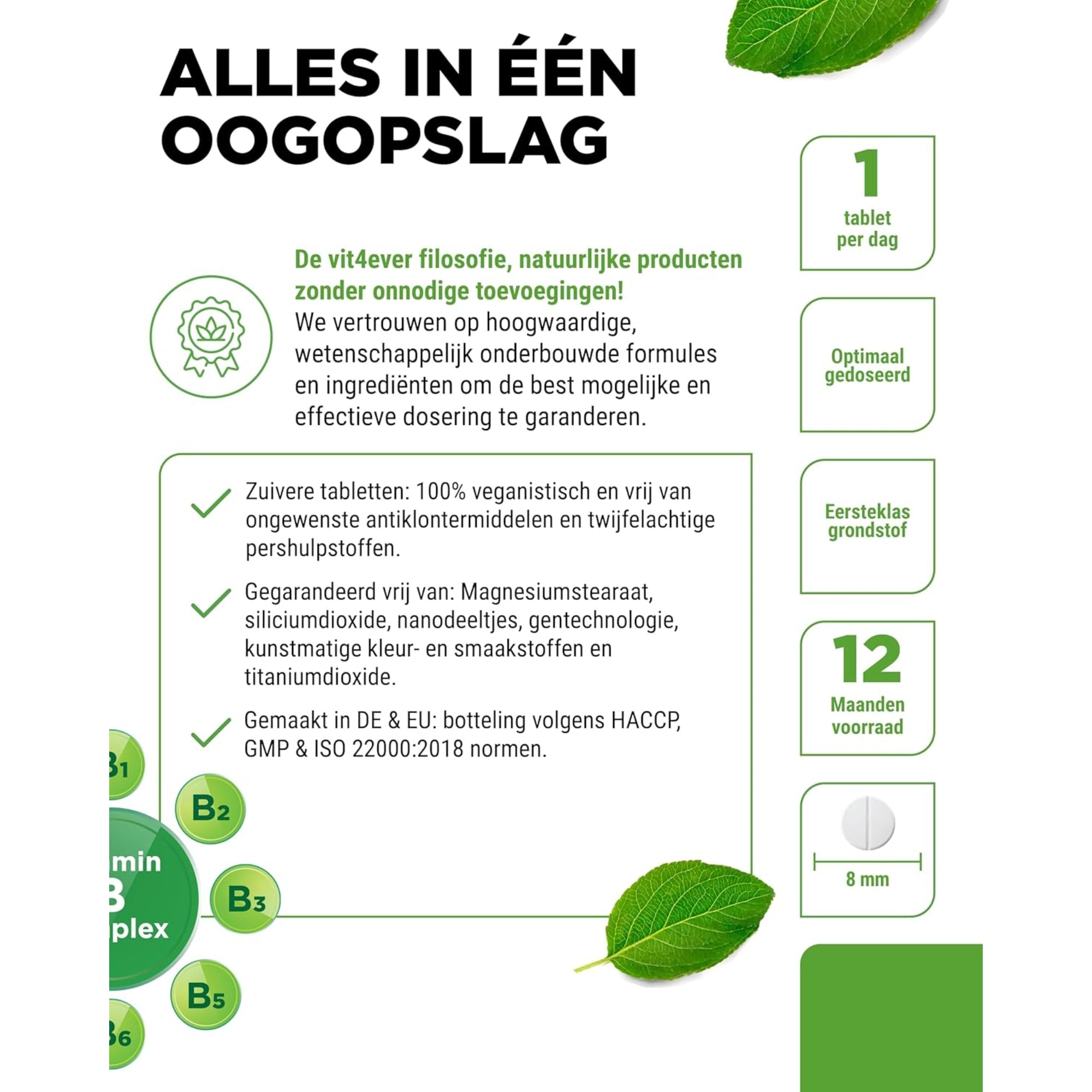 Vitamine B-complex | 365 tabletten | Vit4ever