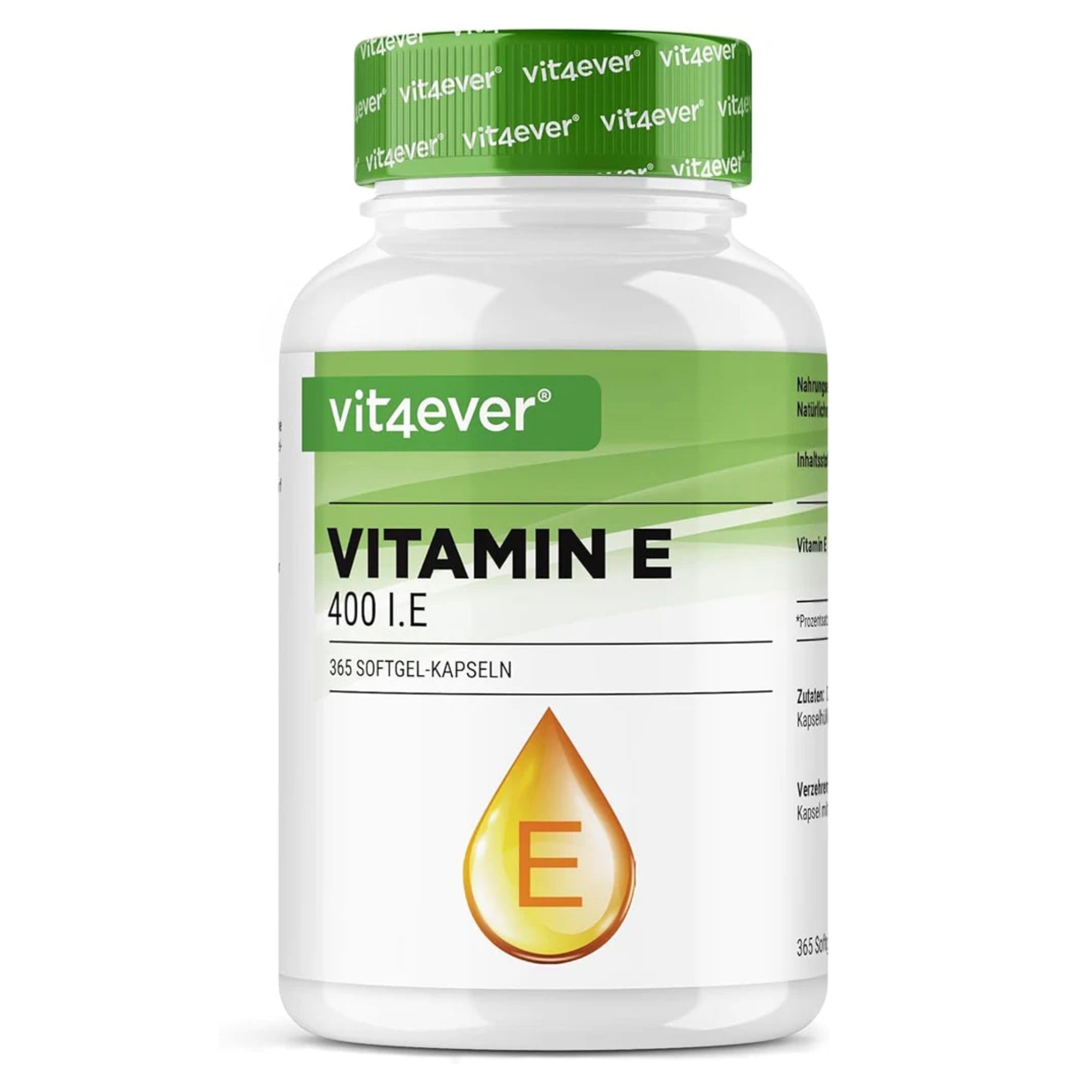 Vitamine E | D-Alpha-tocopherol | 400 I.E. | 365 Softgels | Vit4ever