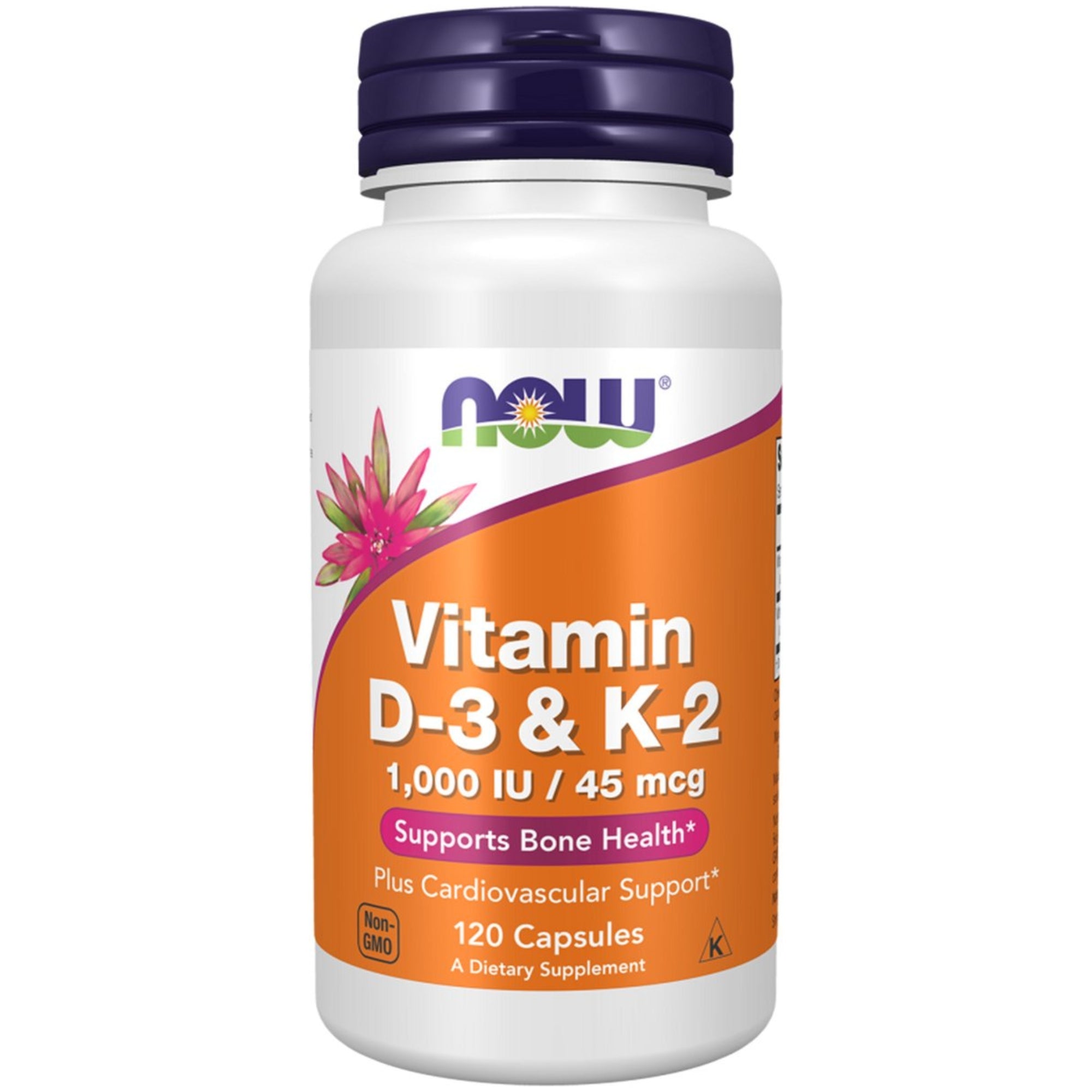 Vitamine D3 & K2 | 1000IU / 45 MCG | 120 Vegetarische Capsules | Now Foods