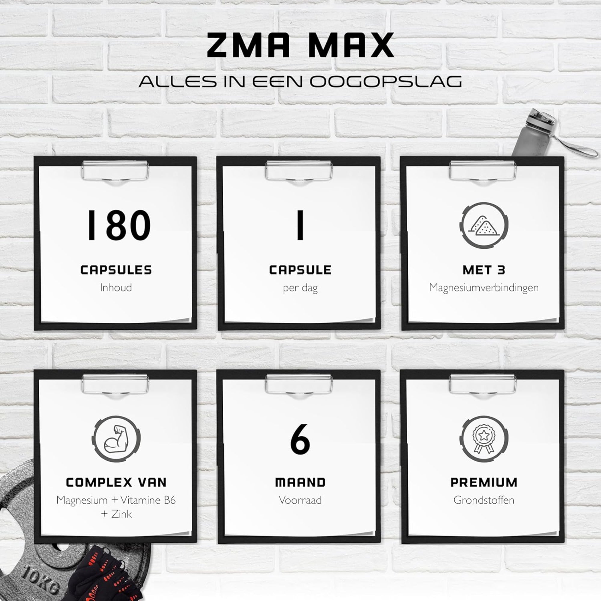 ZMA MAX Zink, Tripple Magnesium & Vitamine B6 | 180 Capsules | German Elite Nutrition