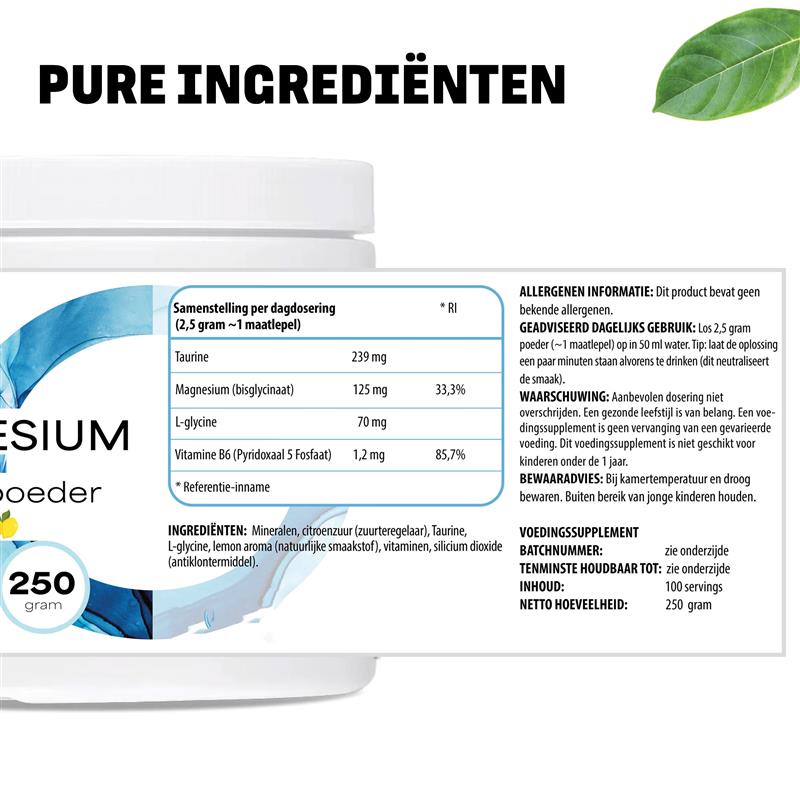 Magnesium Glycinate poeder | LUTO Supplements