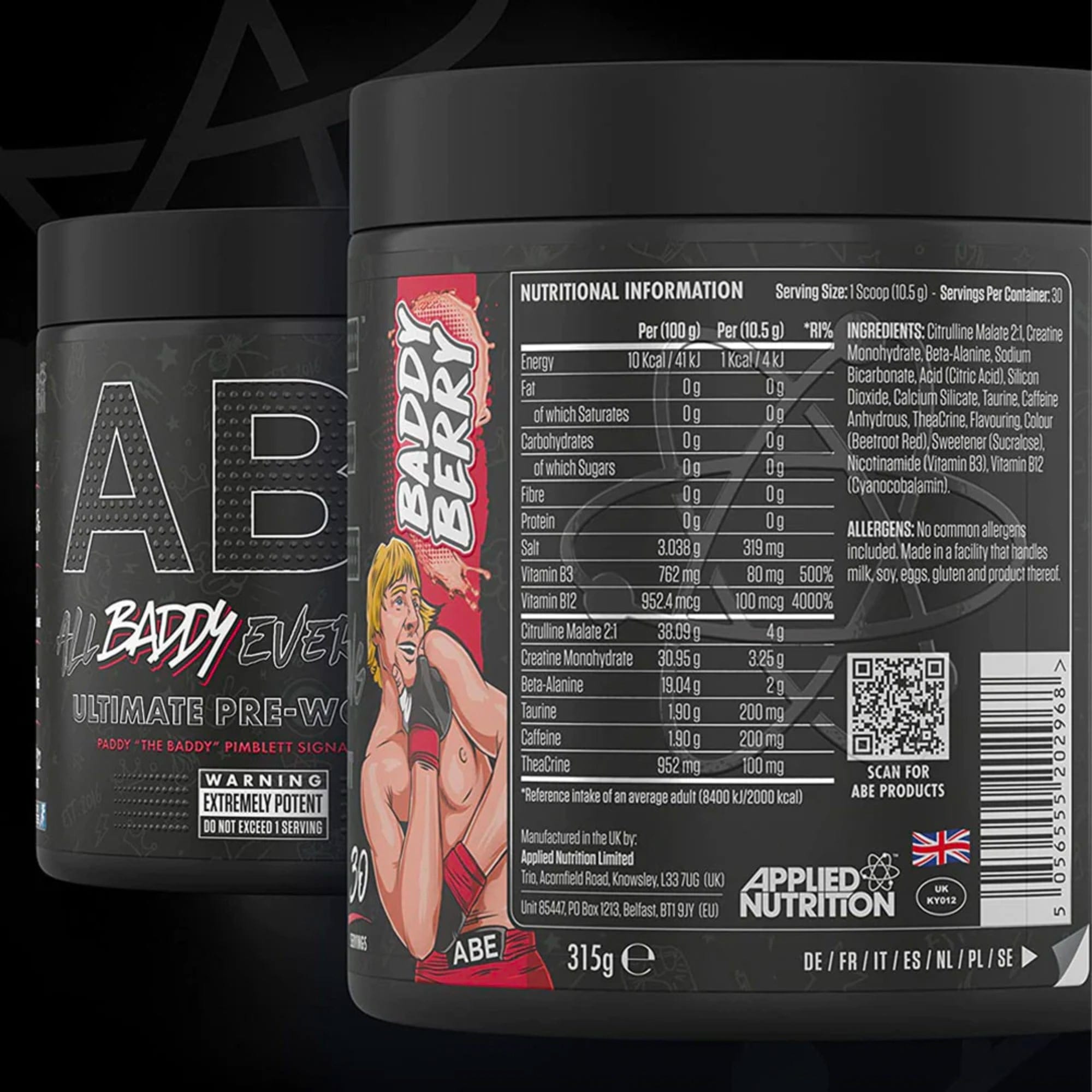 Applied Nutrition - ABE Ultimate Pre-Workout - 315 g - Baddy Berry Smaak