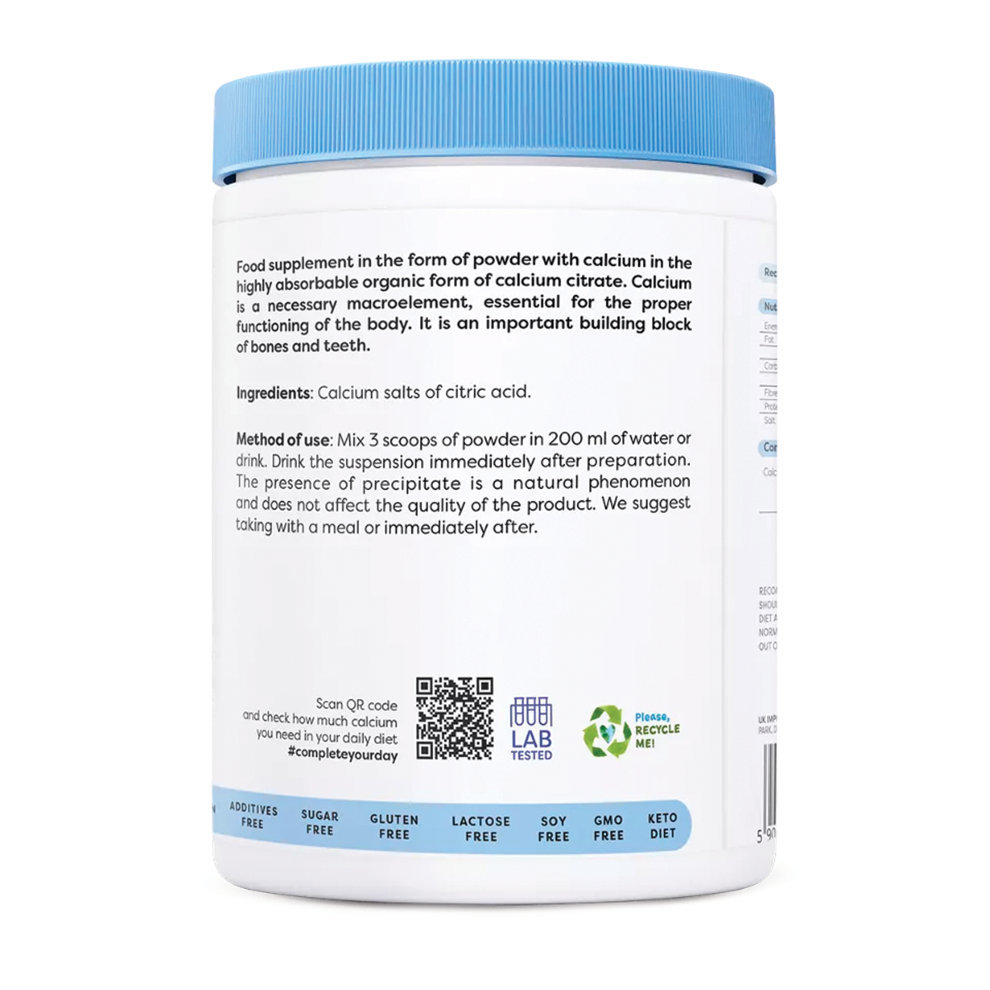 Osavi | Calciumcitraat poeder | 240 gram | 48 porties per verpakking