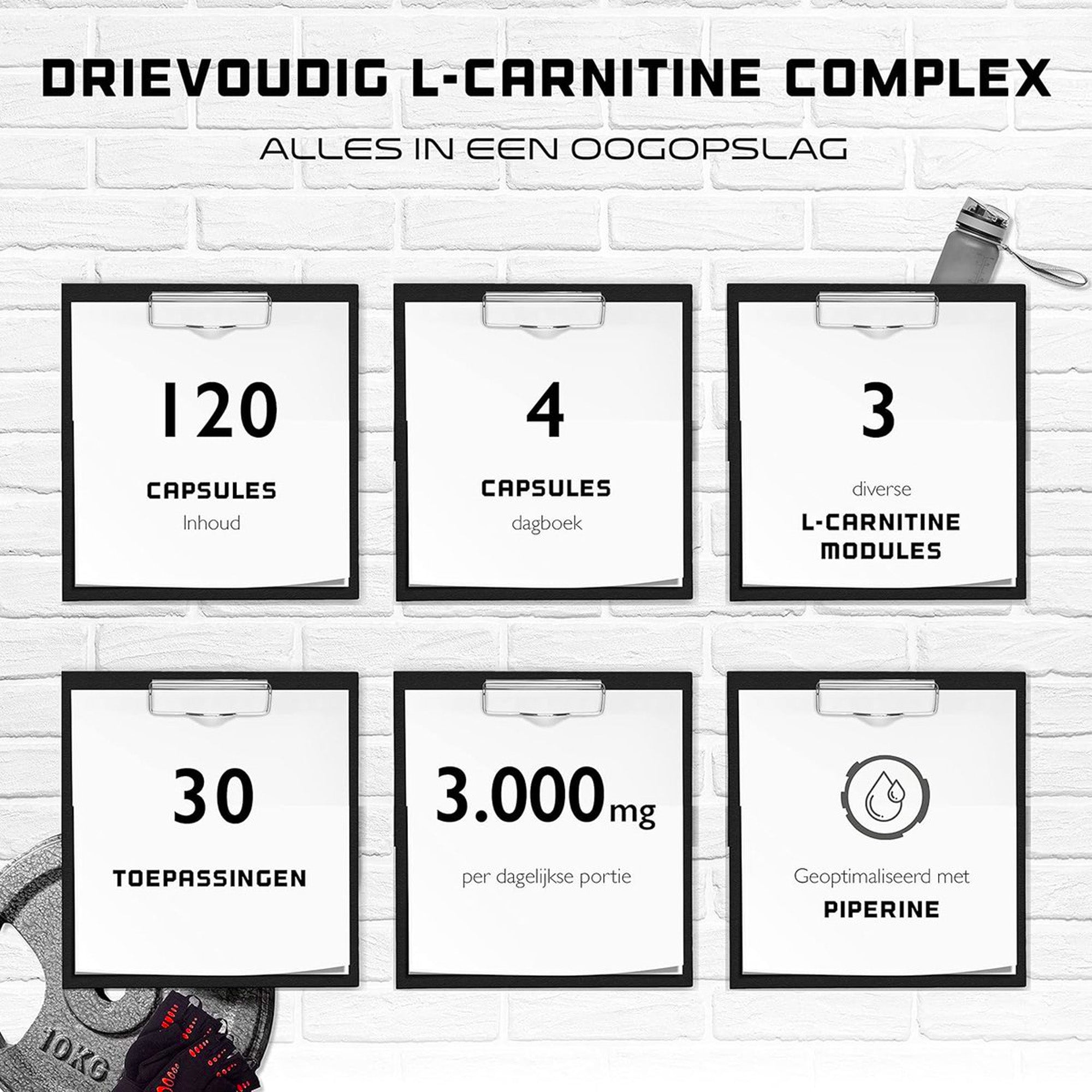 L-Carnitine Triple Complex  Acetyl-l-carnitine, L-Carnitine Tartraat & Carnitine Fumaraat | 120 Capsules | Hoge Dosis | Veganistisch
