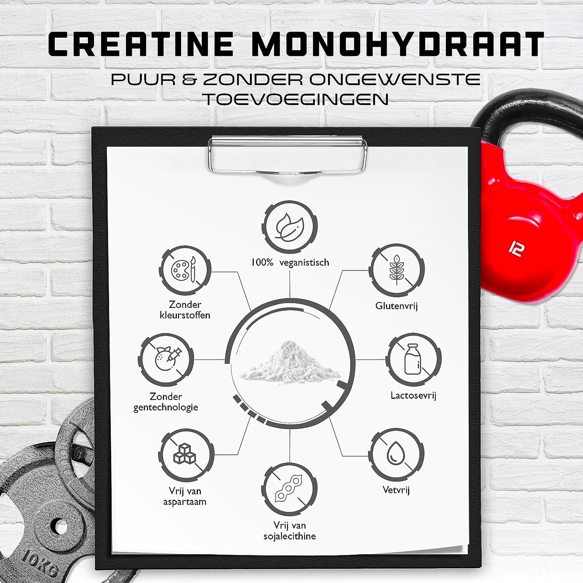 Creatine Poeder | 1kg / 1000 g - Zuiver Creatine Monohydraat | Optimale Oplosbaarheid | Veganistisch | German Elite Nutrition