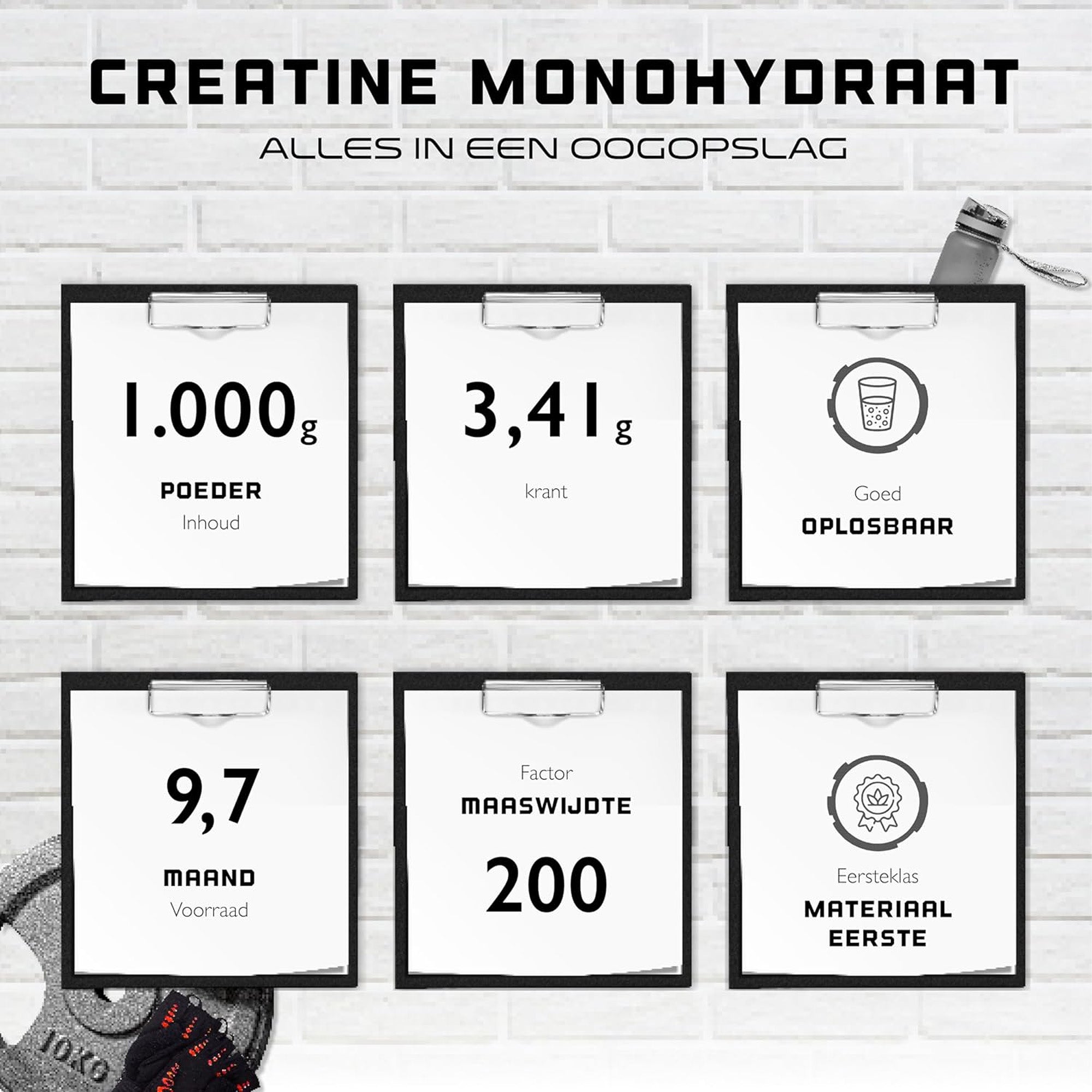 Creatine Poeder | 500g - Zuiver Creatine Monohydraat | Optimale Oplosbaarheid | Veganistisch | German Elite Nutrition