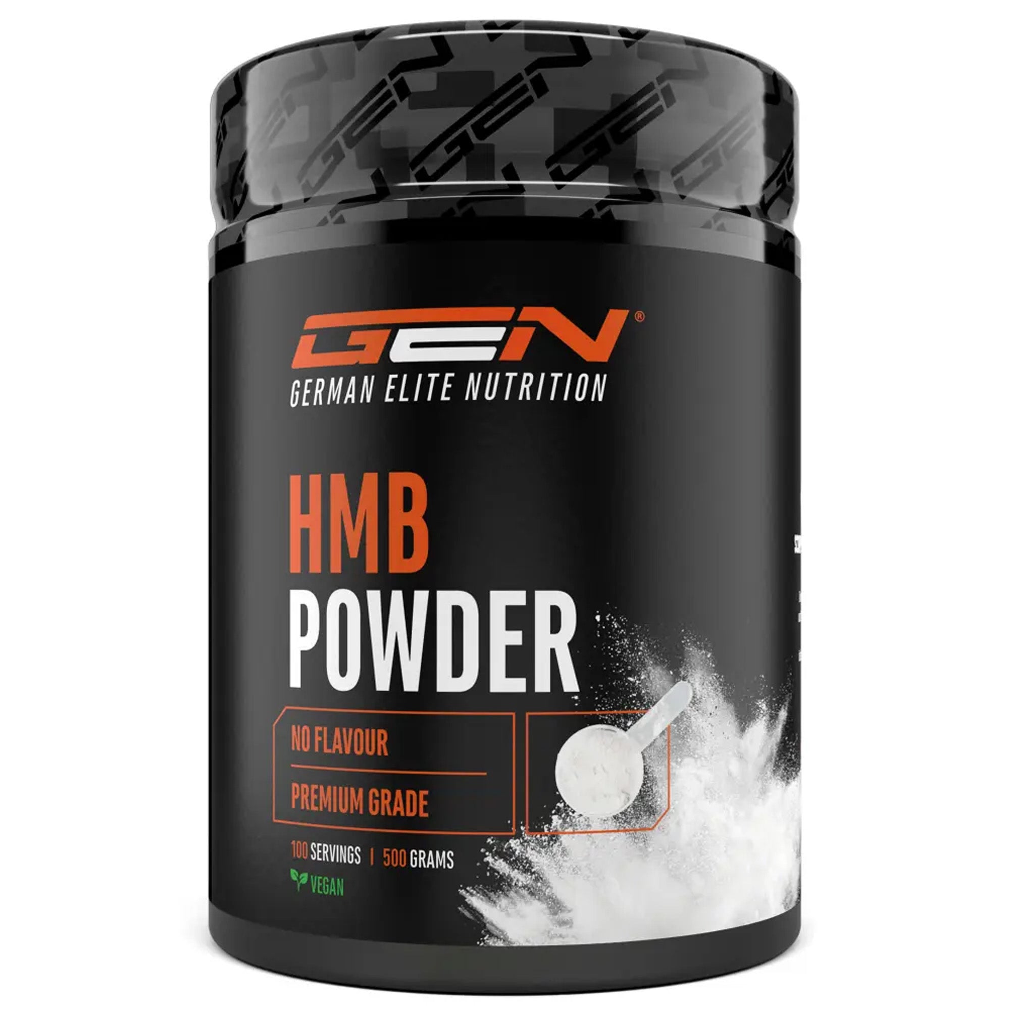 HMB Powder verpakking van German Elite Nutrition - premium kwaliteit, 500 gram, 100 porties, veganistisch