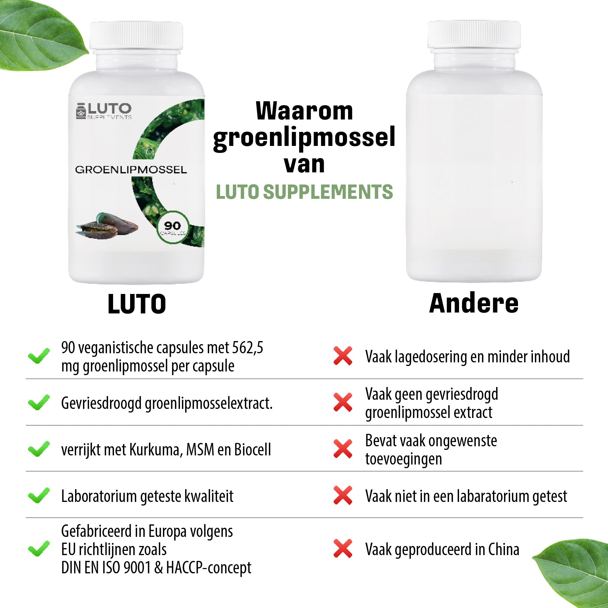 Groenlipmossel |rijk aan omega-3 | 90 capsules | LUTO Supplements