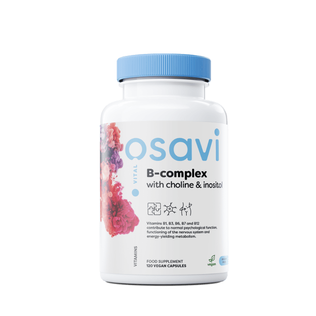 Vitamine B complex | Choline & Inositol | Huid, nagels & haar | 120 vegan capsules | Osavi