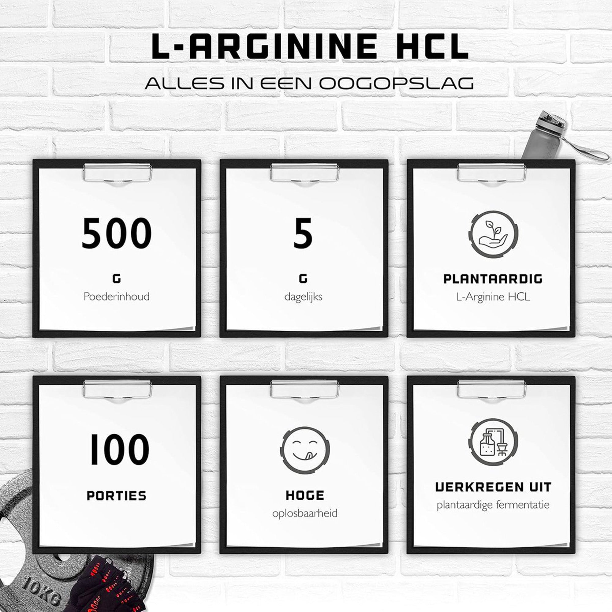 L-Arginine HCL | 500 g | L-Arginine Hydrochloride | Premium: plantaardige L-Arginine HCL
