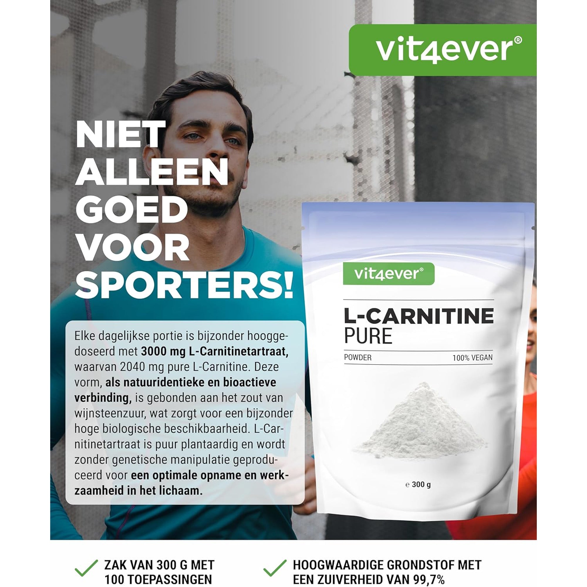 L-carnitine poeder voor energie en stofwisseling ondersteuning