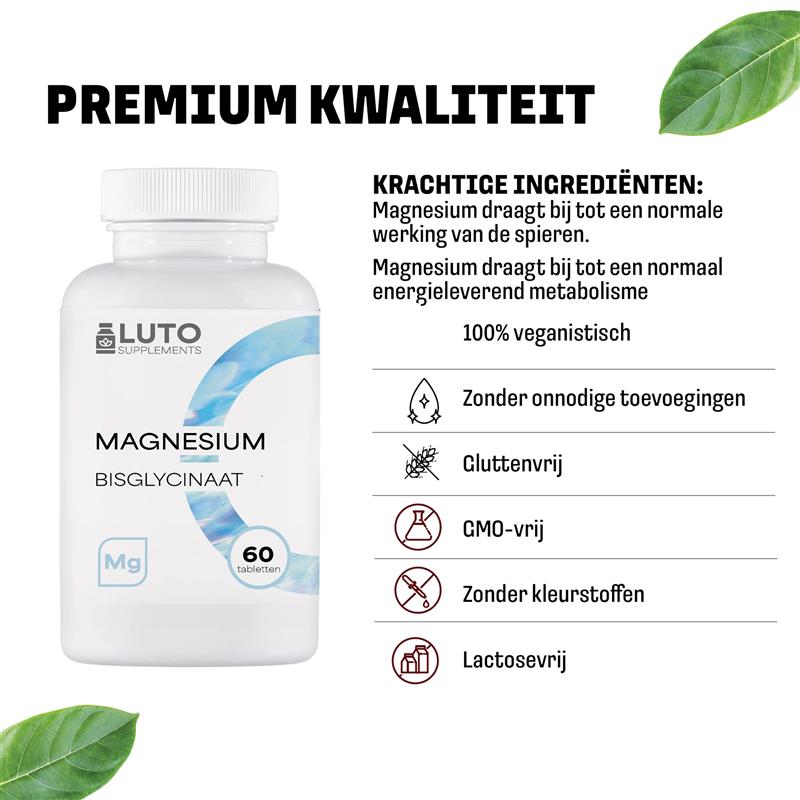 Magnesium Bisglycinaat | 60 Tabletten | LUTO Supplements