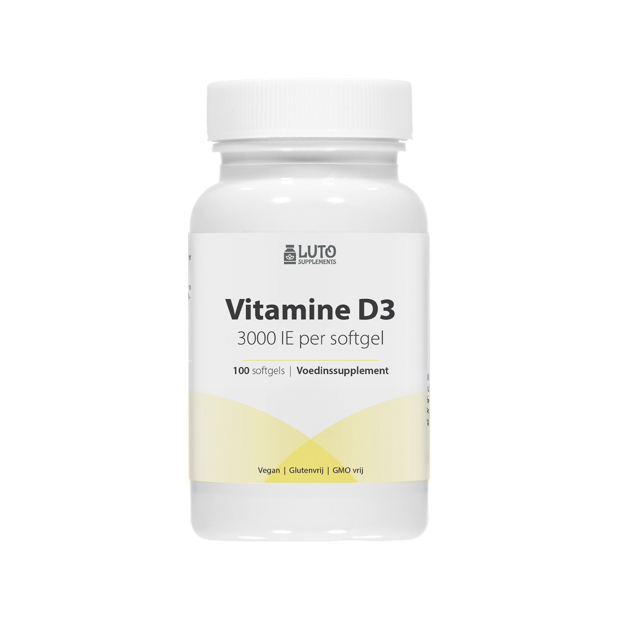 Vitamine D3 - 3000IU / 75 mcg - 100 Softgels - Ondersteunt het immuunsysteem - Luto Supplements